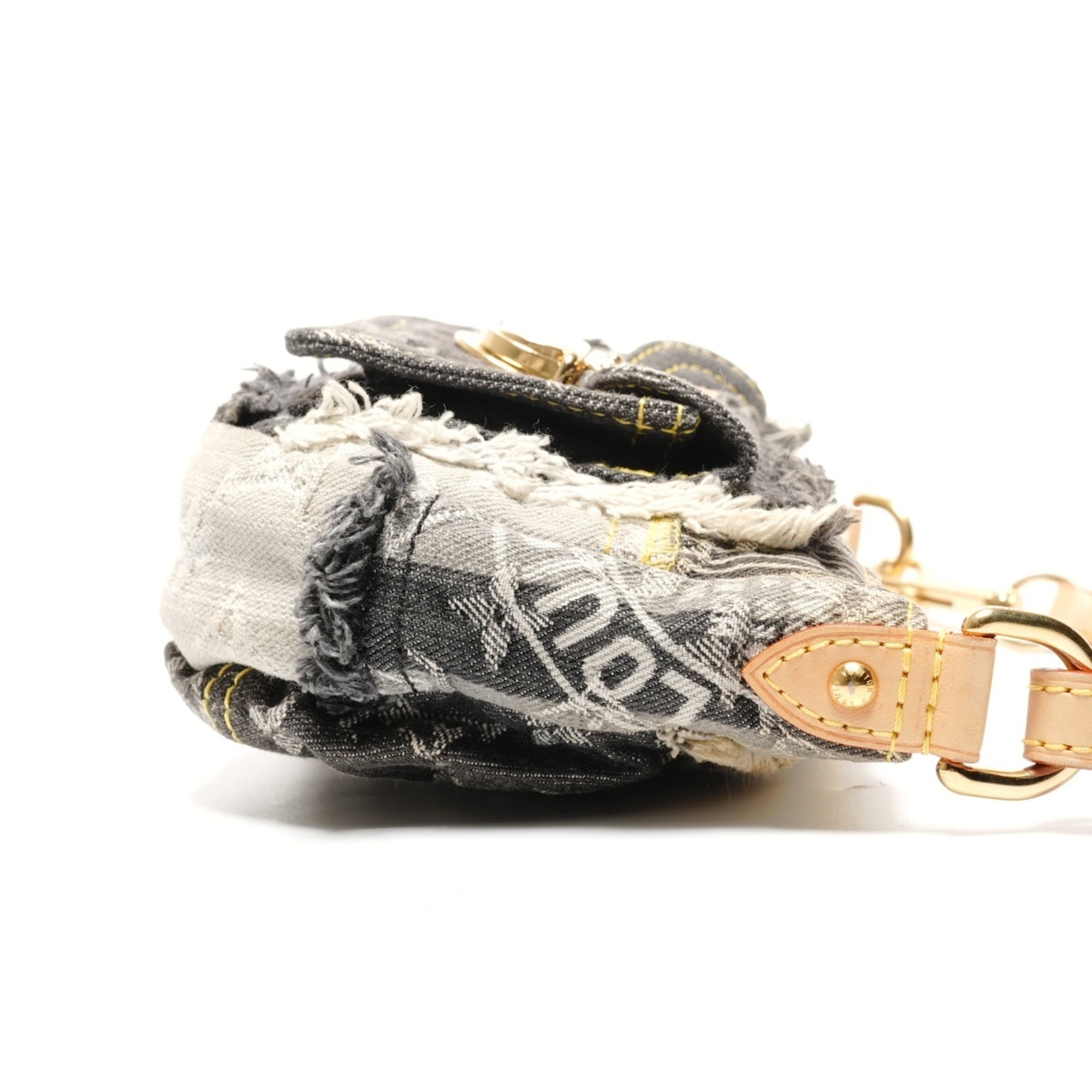 Louis Vuitton Gray Monogram Denim Shoulder Bag (Pre-Owned)
