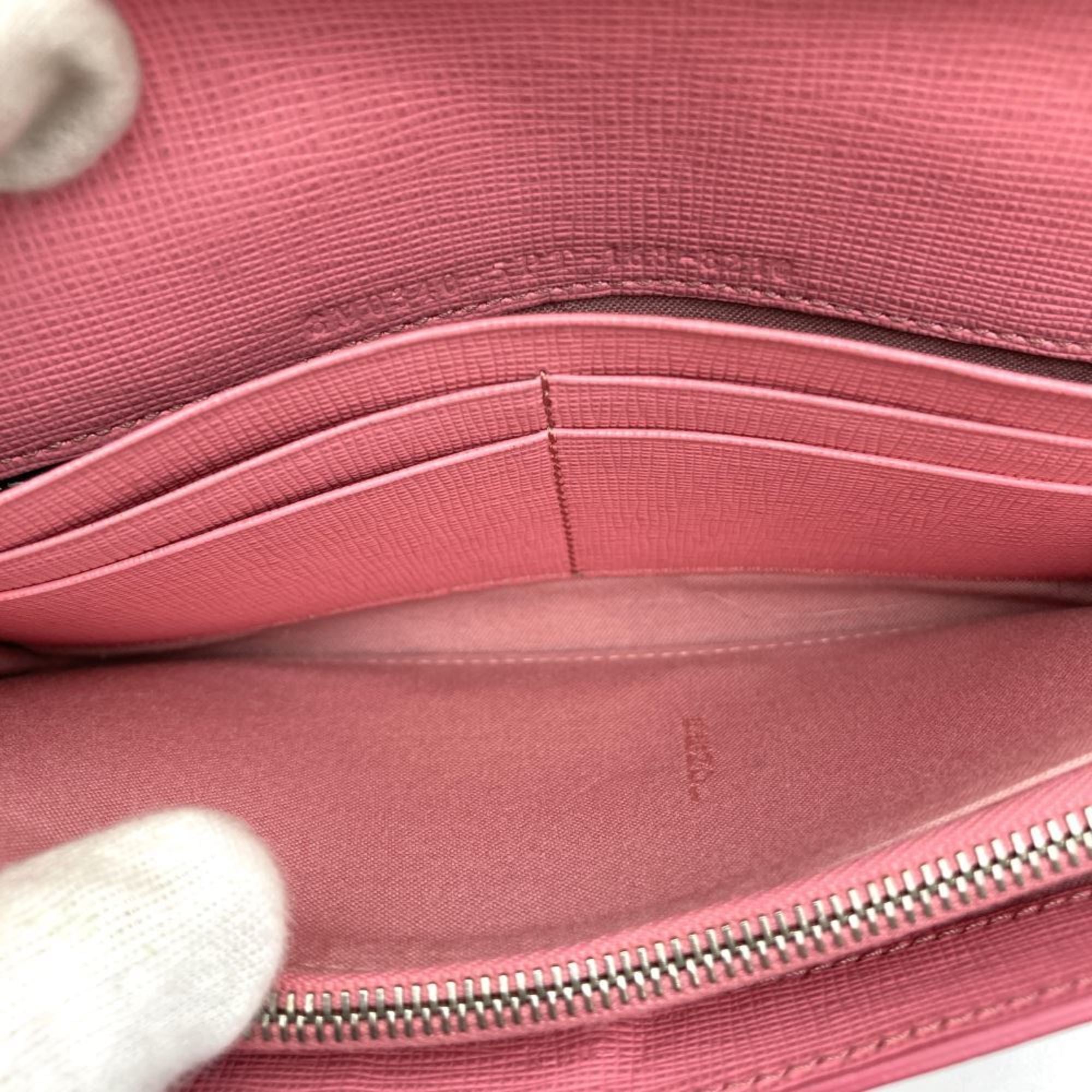 Fendi Pink Leather Long Wallet (Bi-Fold) (Pre-Owned)