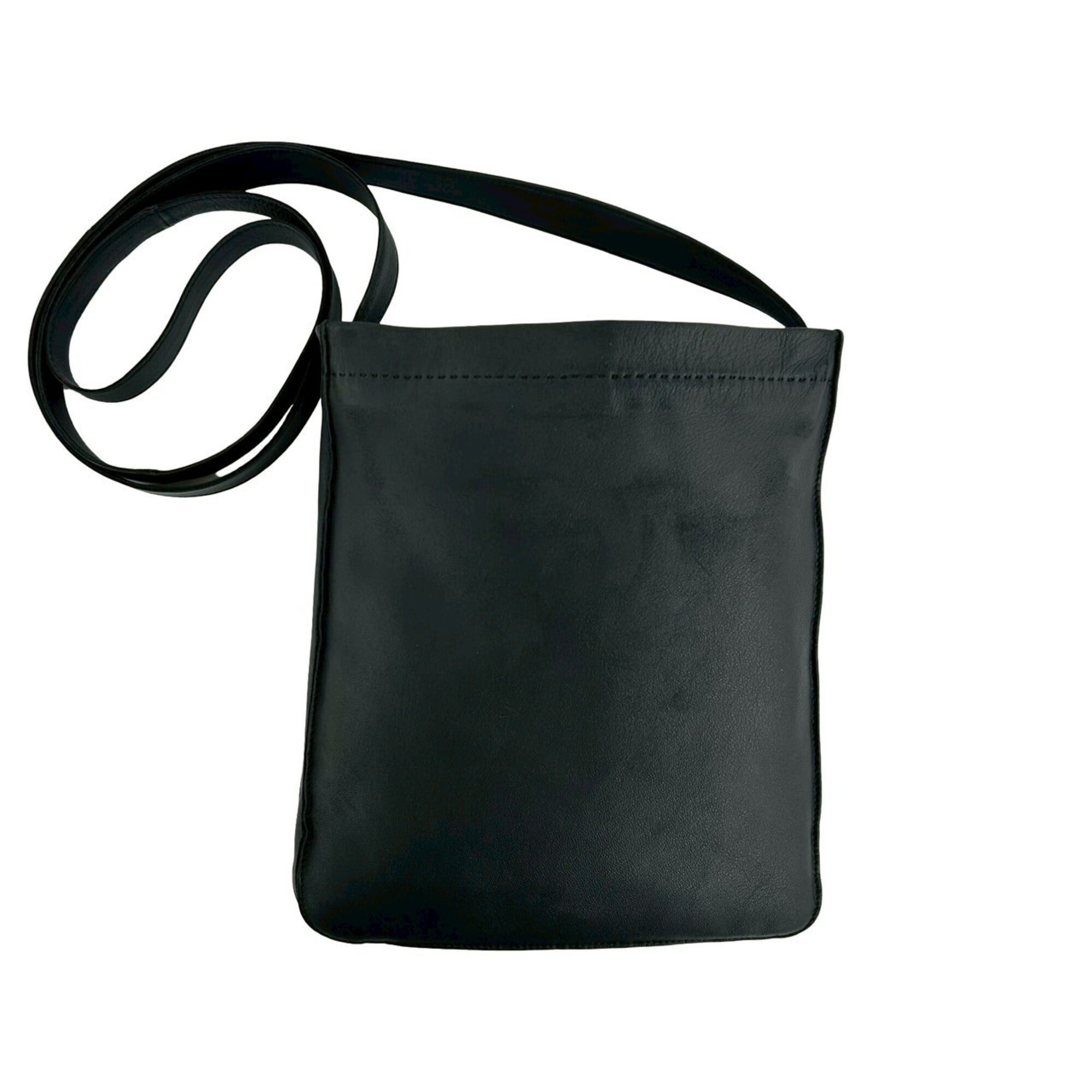 Hermes Black Leather Pochette Shoulder Bag (Pre-Owned)