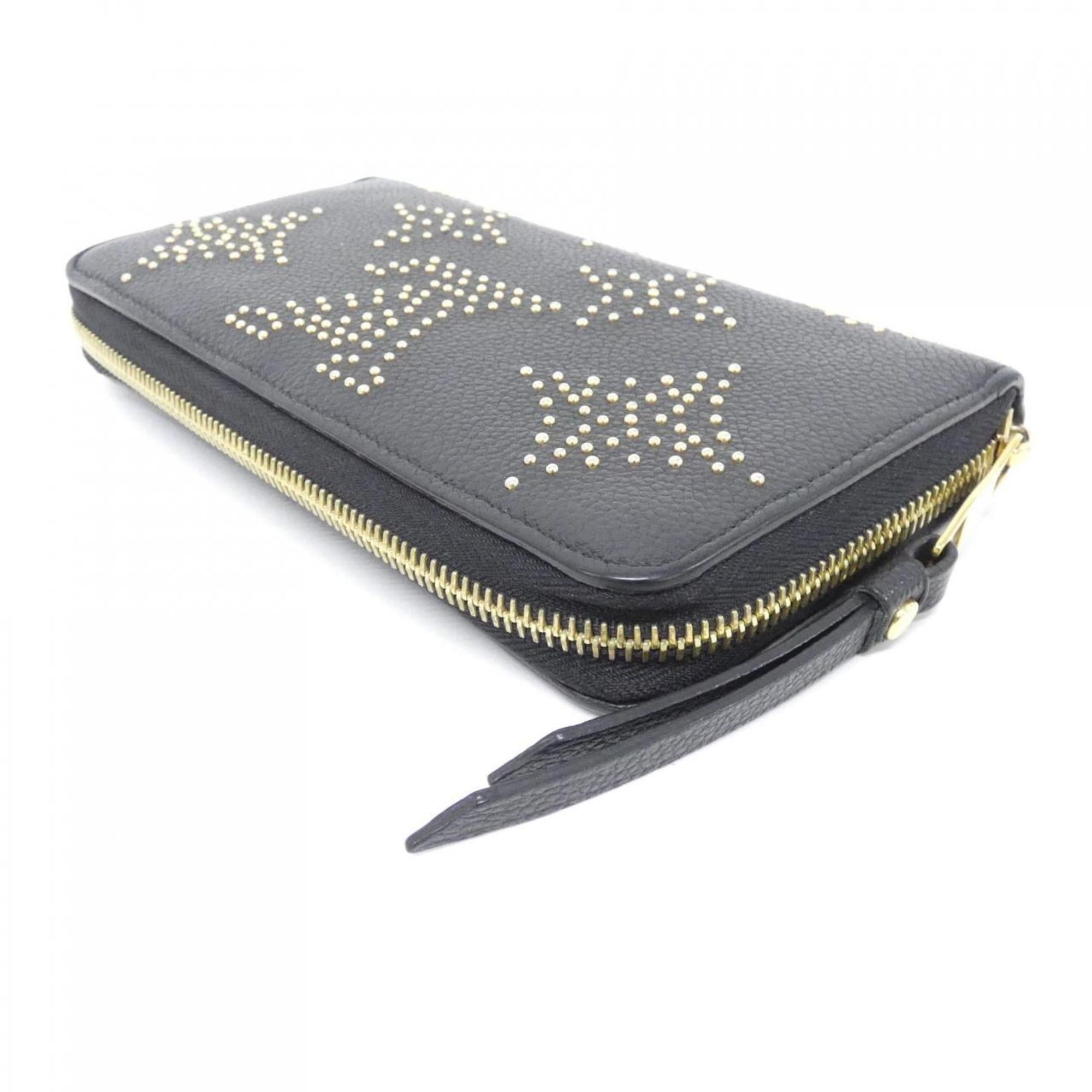Louis Vuitton Black Leather Long Wallet (Bi-Fold) (Pre-Owned)