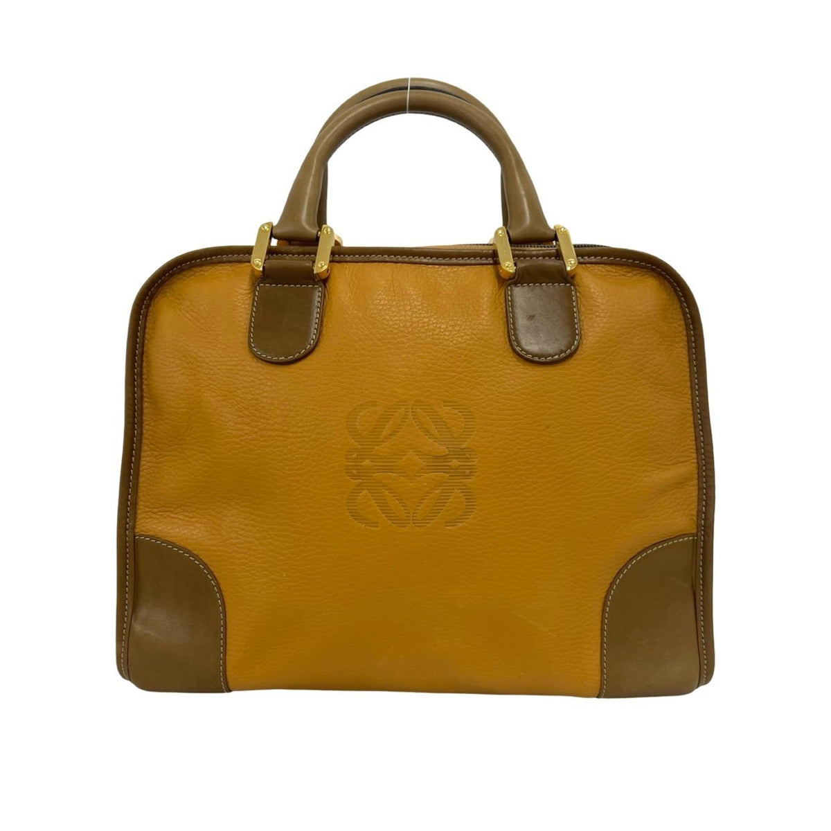 Loewe Brown Leather Boston Bag Handbag (Pre-Owned)