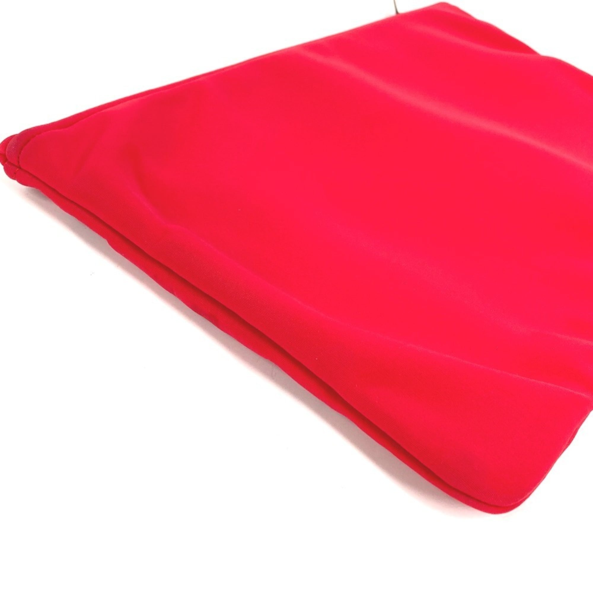 Hermes Red Color White Polyamide Clutch Bag Pouch (Pre-Owned)