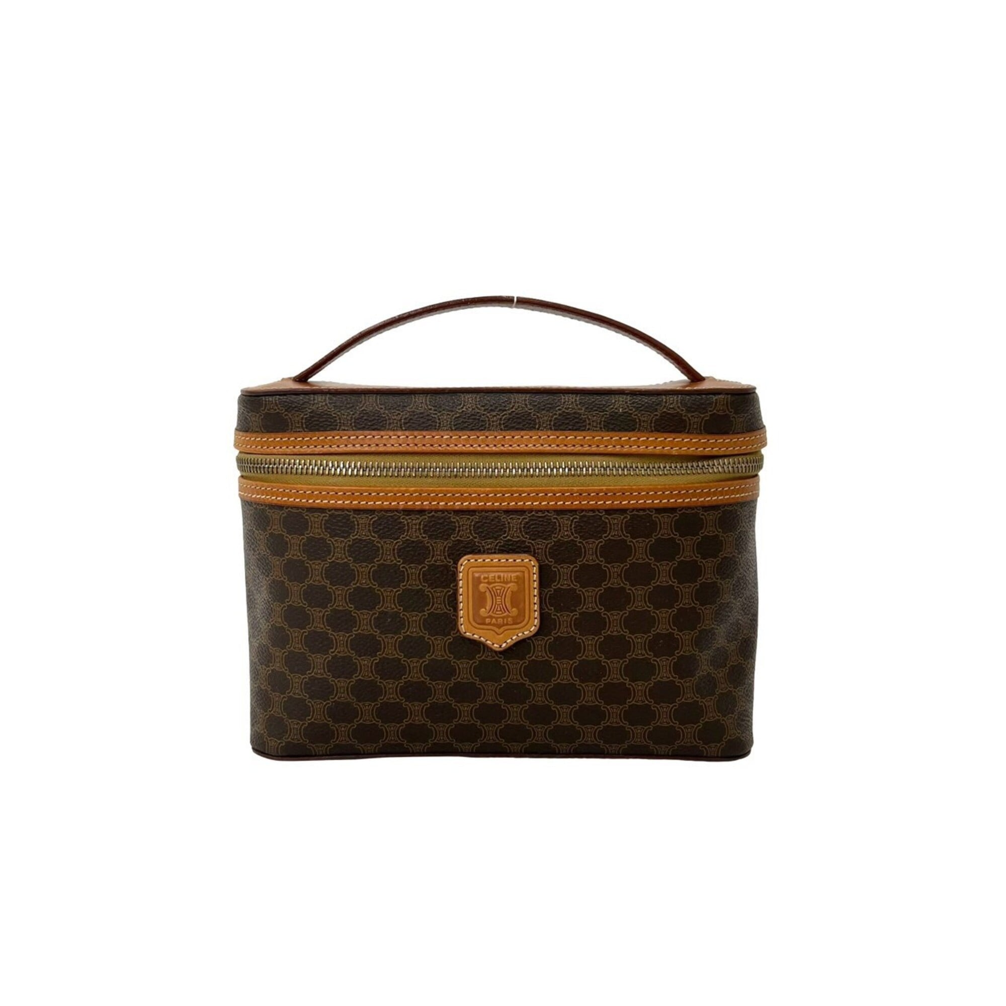 Celine Brown Pvc Leather Handbag Pouch Vanity Bag (Pre-Owned)