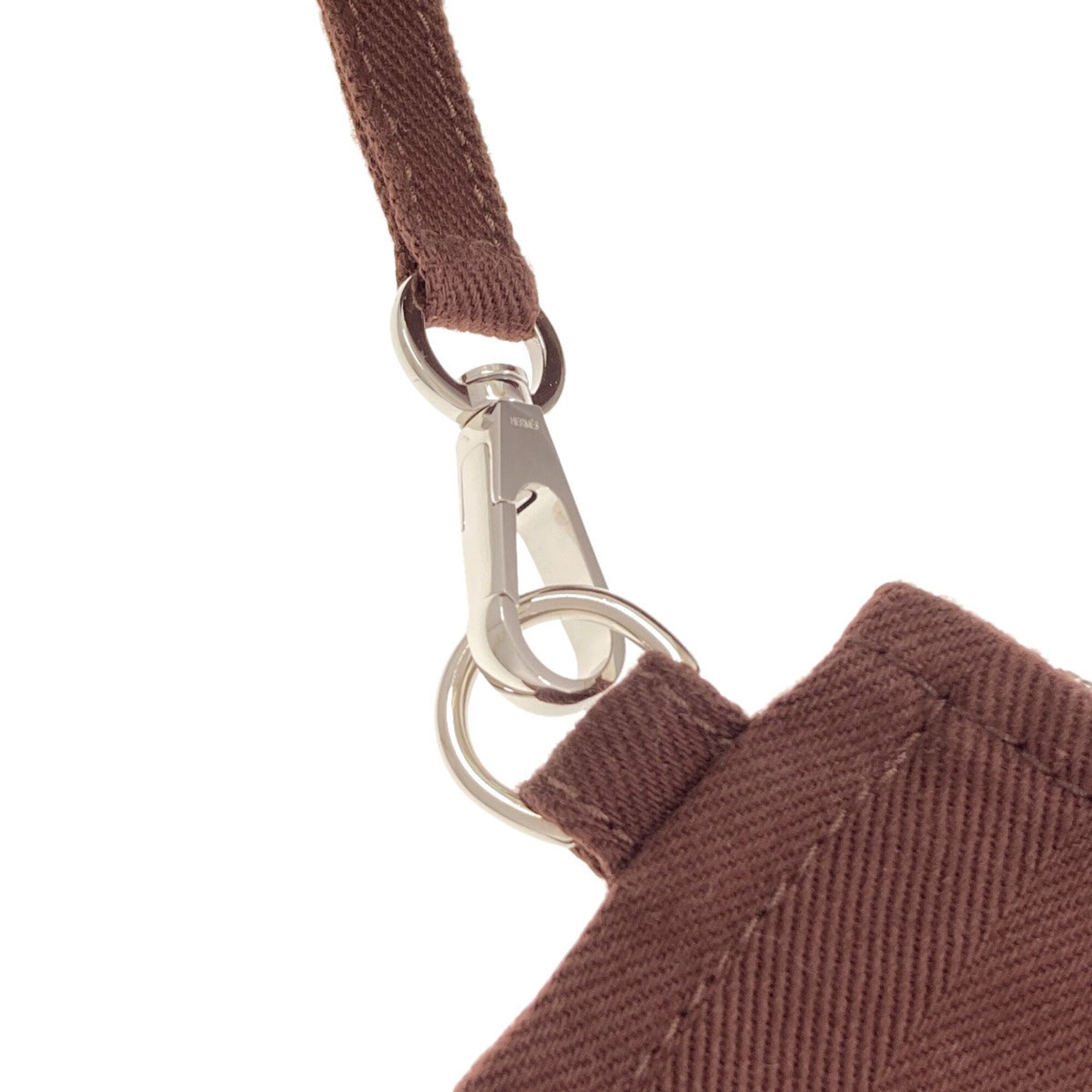 Hermes Dark Brown Canvas Handbag (Pre-Owned)