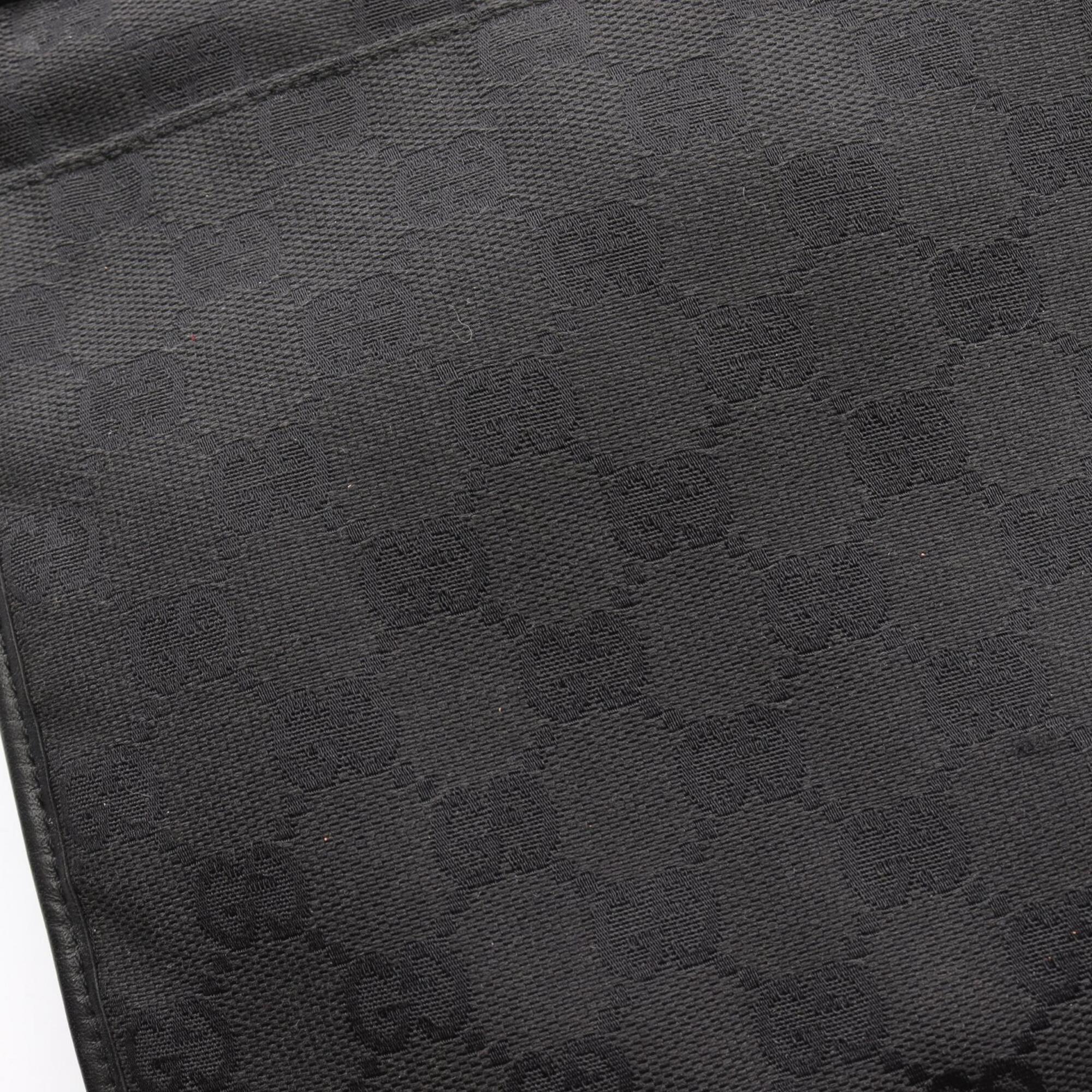 Gucci Black Canvas Leather Handbag Shoulder Bag (Pre-Owned)