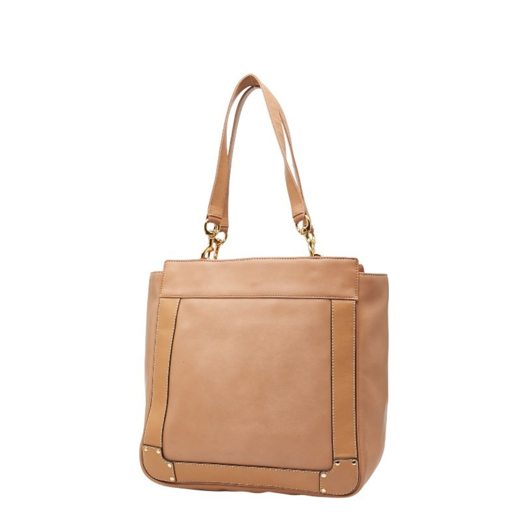 Chloé Pink Beige Leather Shoulder Bag Tote Bag (Pre-Owned)