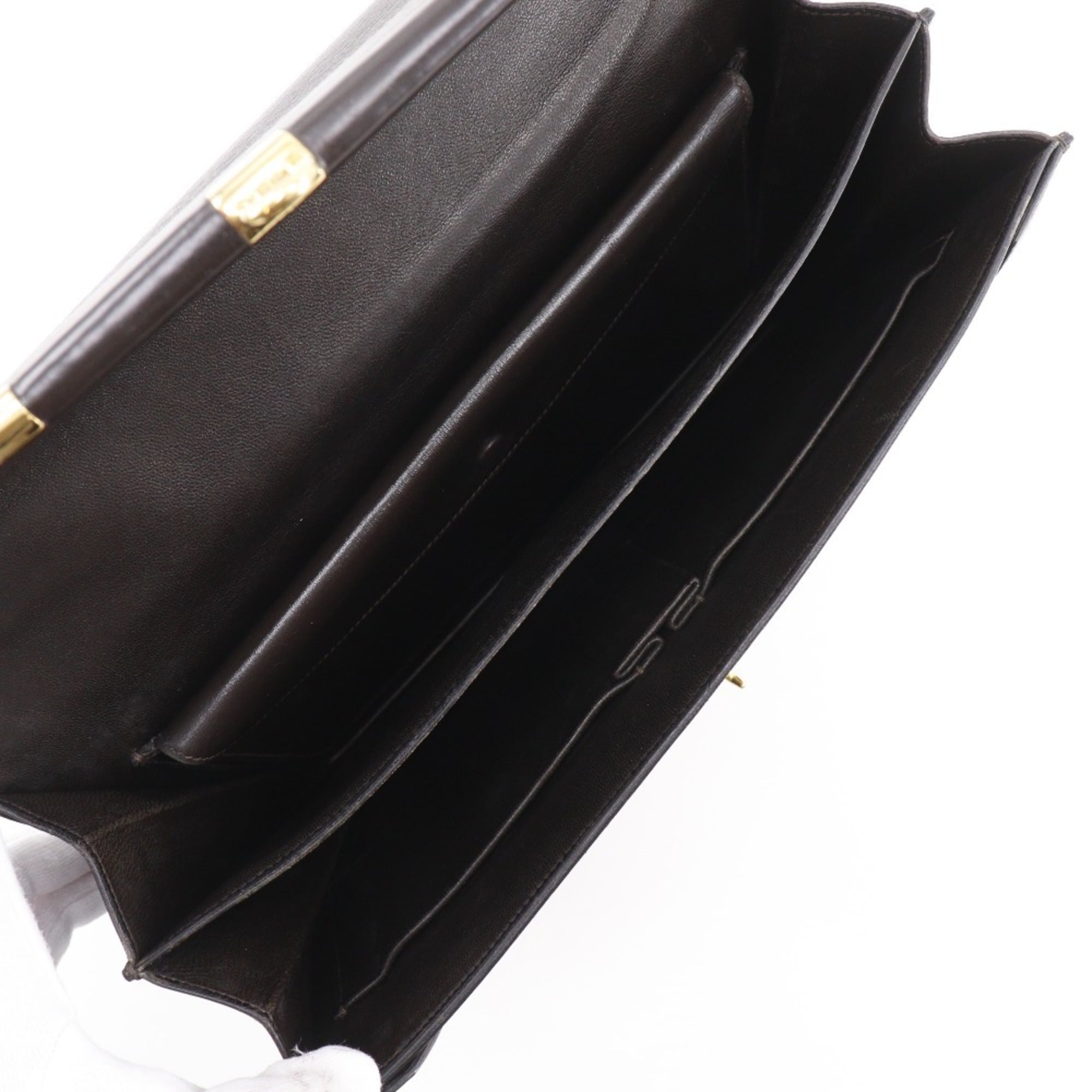 Hermes Brown Box Calf Leather Handbag (Pre-Owned)