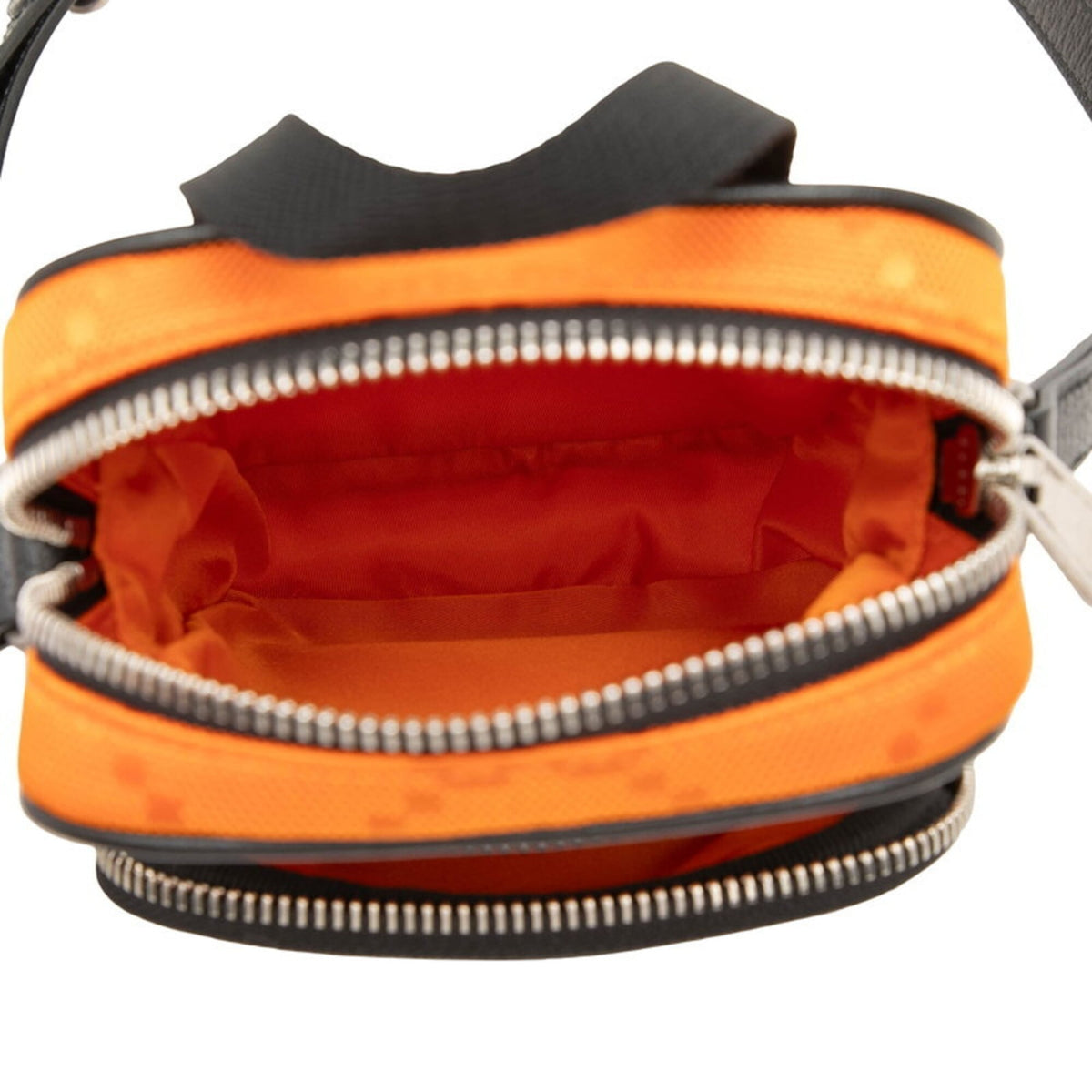 Gucci Black Orange Nylon Leather Shoulder Bag (Pre-Owned)