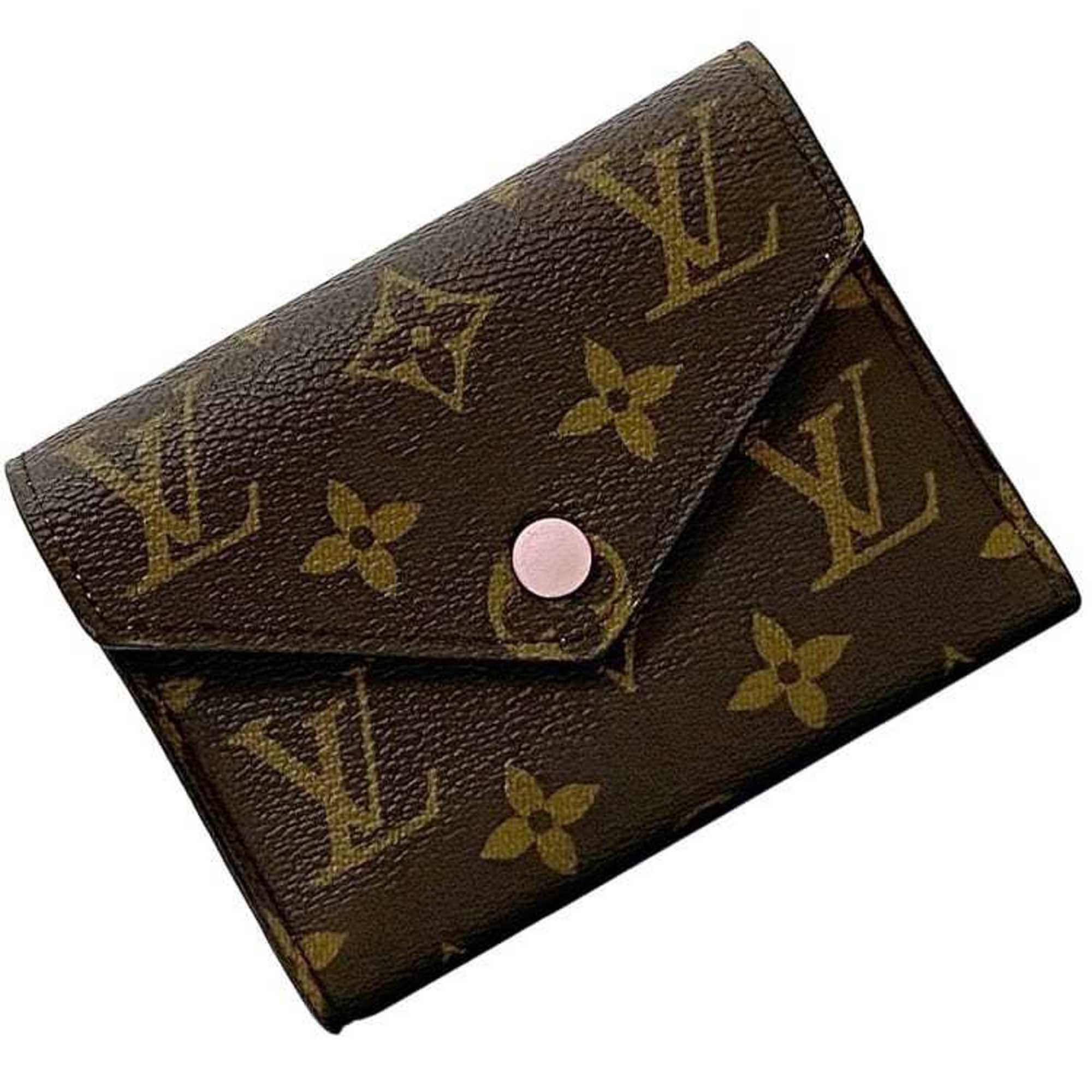 Louis Vuitton Brown Monogram Pink Rose Ballerine Monogram Wallet (Tri-Fold) (Pre-Owned)