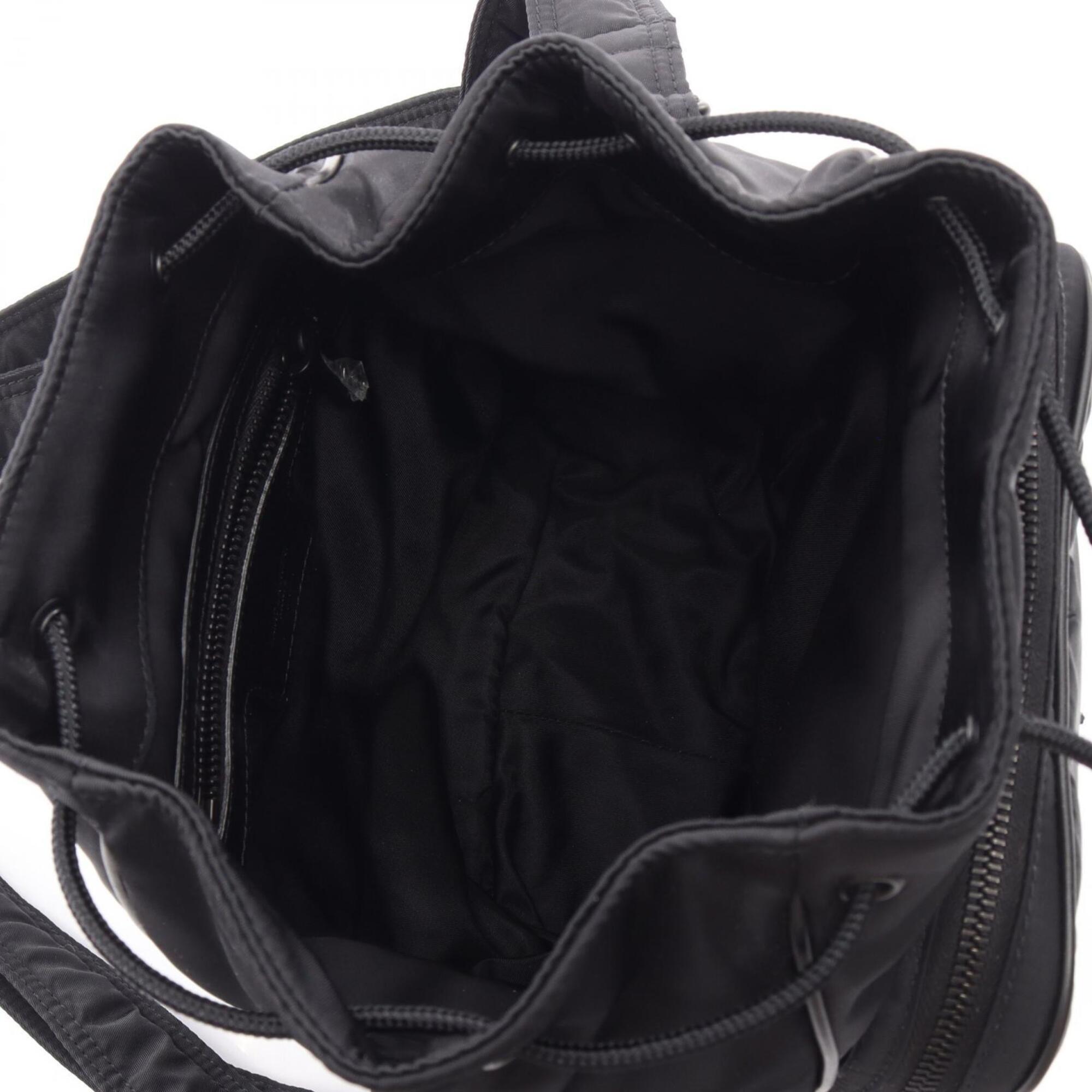 Yves Saint Laurent Black Nylon Leather Handbag Shoulder Bag (Pre-Owned)