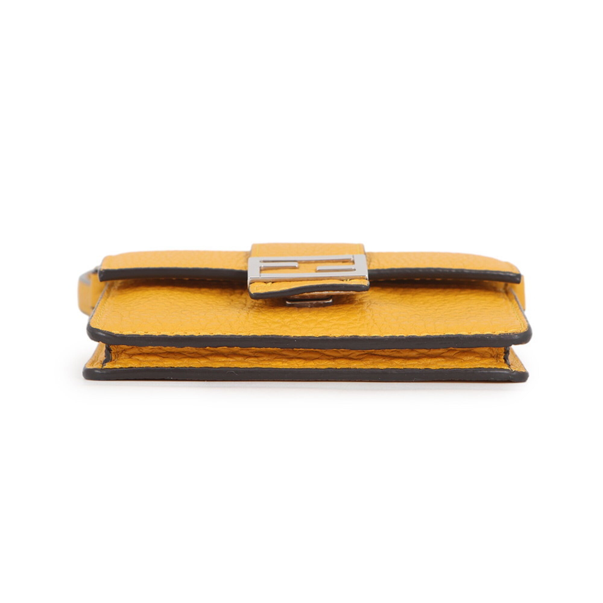 Fendi Yellow Leather Handbag Pochette Shoulder Bag (Pre-Owned)