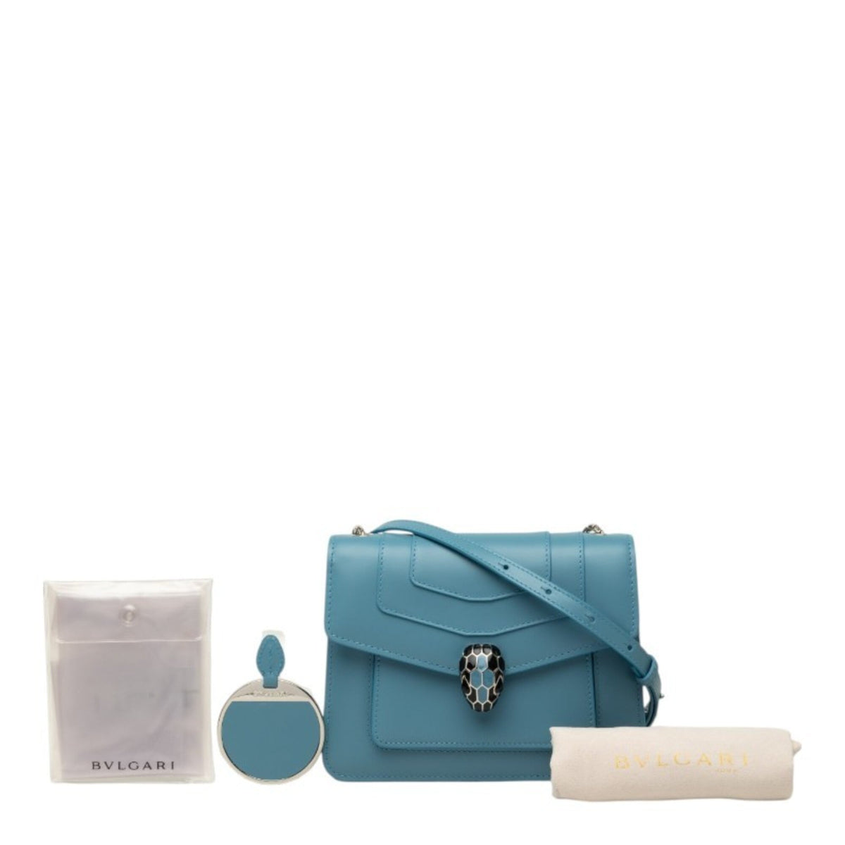 Bvlgari Blue Leather Shoulder Bag (Pre-Owned)