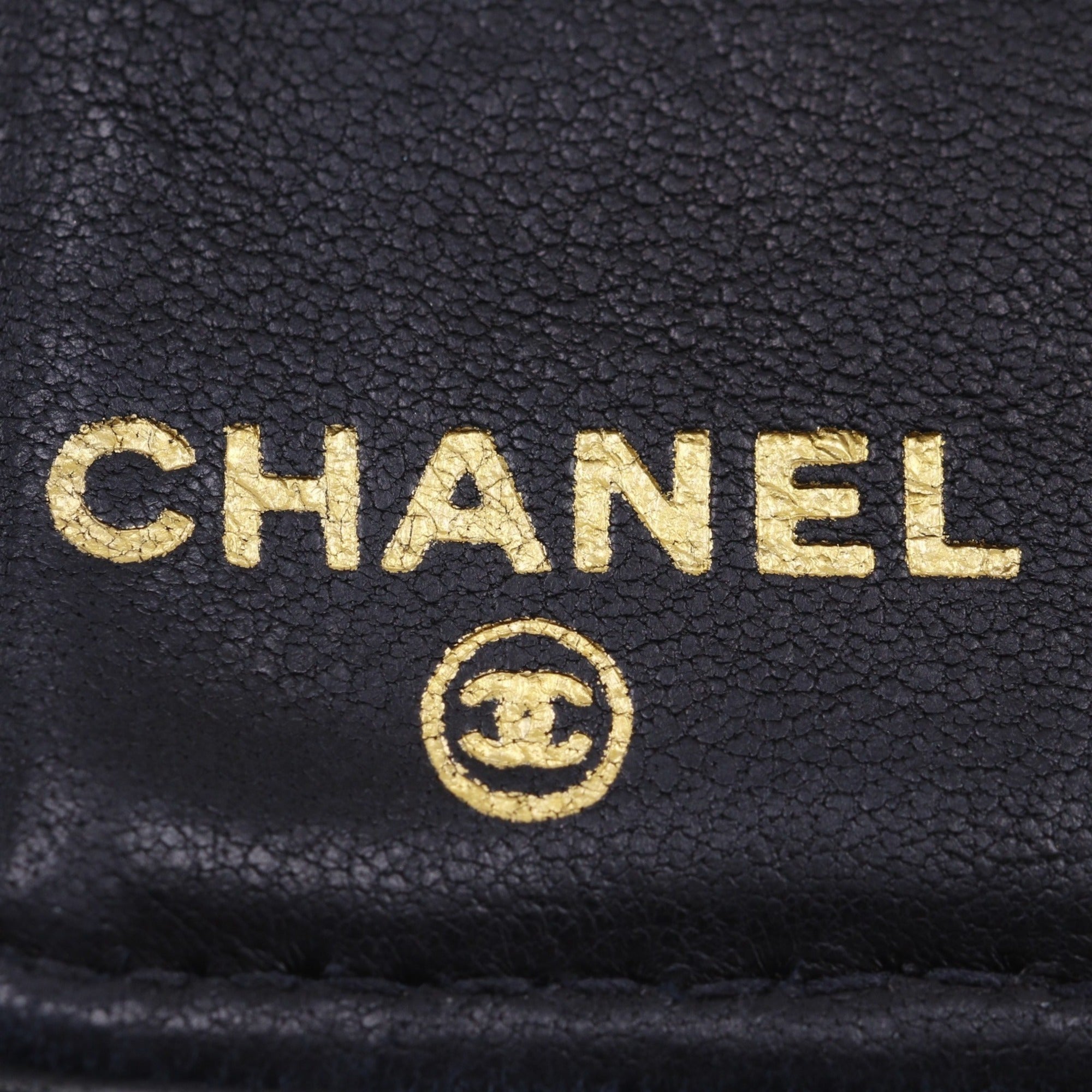 Chanel Black Grained Calfskin Long Wallet (Bi-Fold) (Pre-Owned)