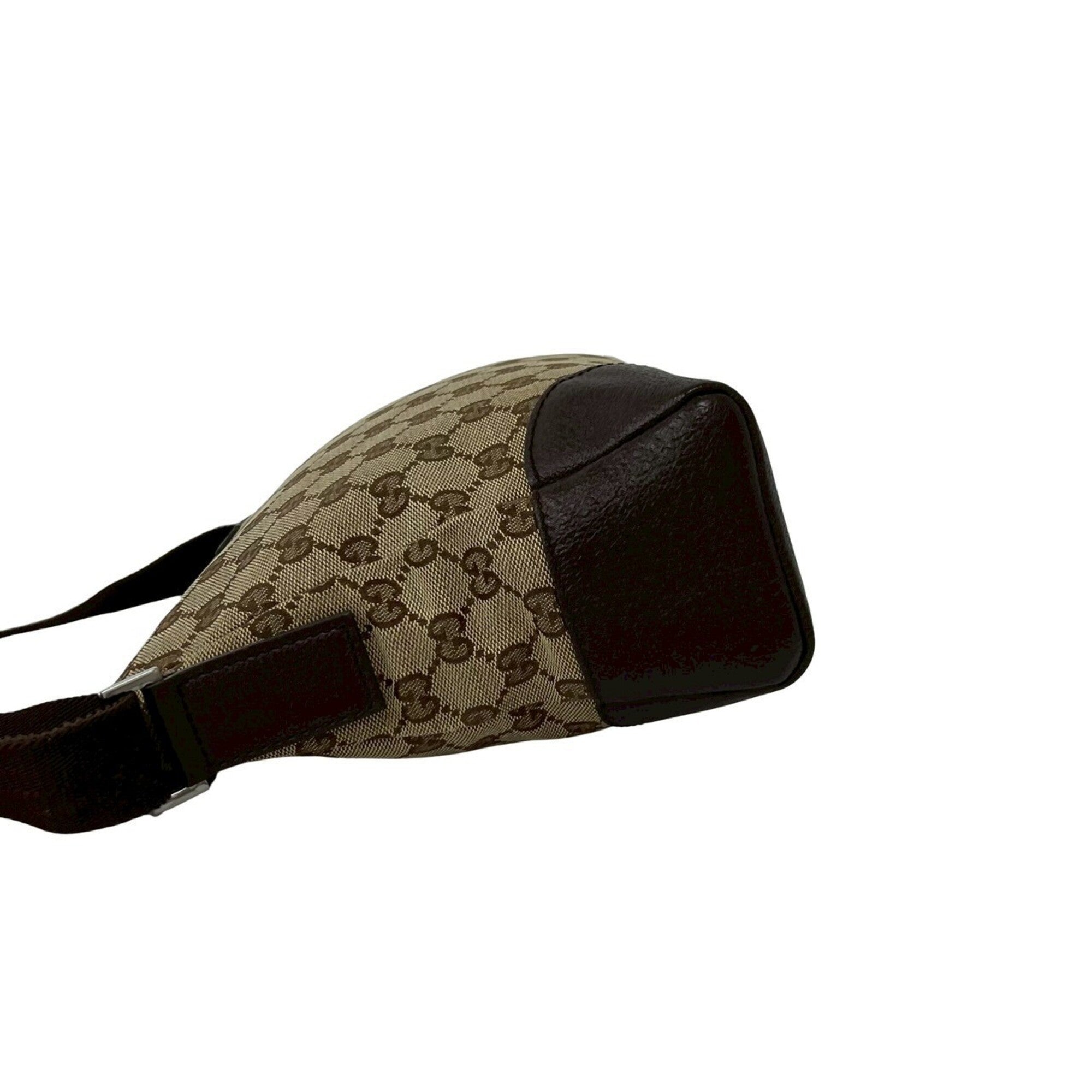 Gucci Brown Canvas Leather Pochette Shoulder Bag (Pre-Owned)