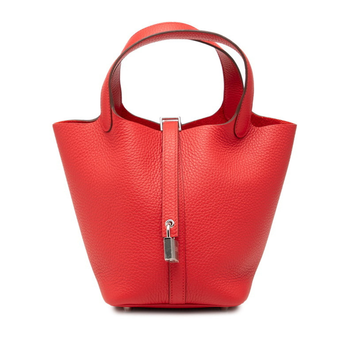 Hermes Red Color Taurillon Clemence Leather Handbag (Pre-Owned)