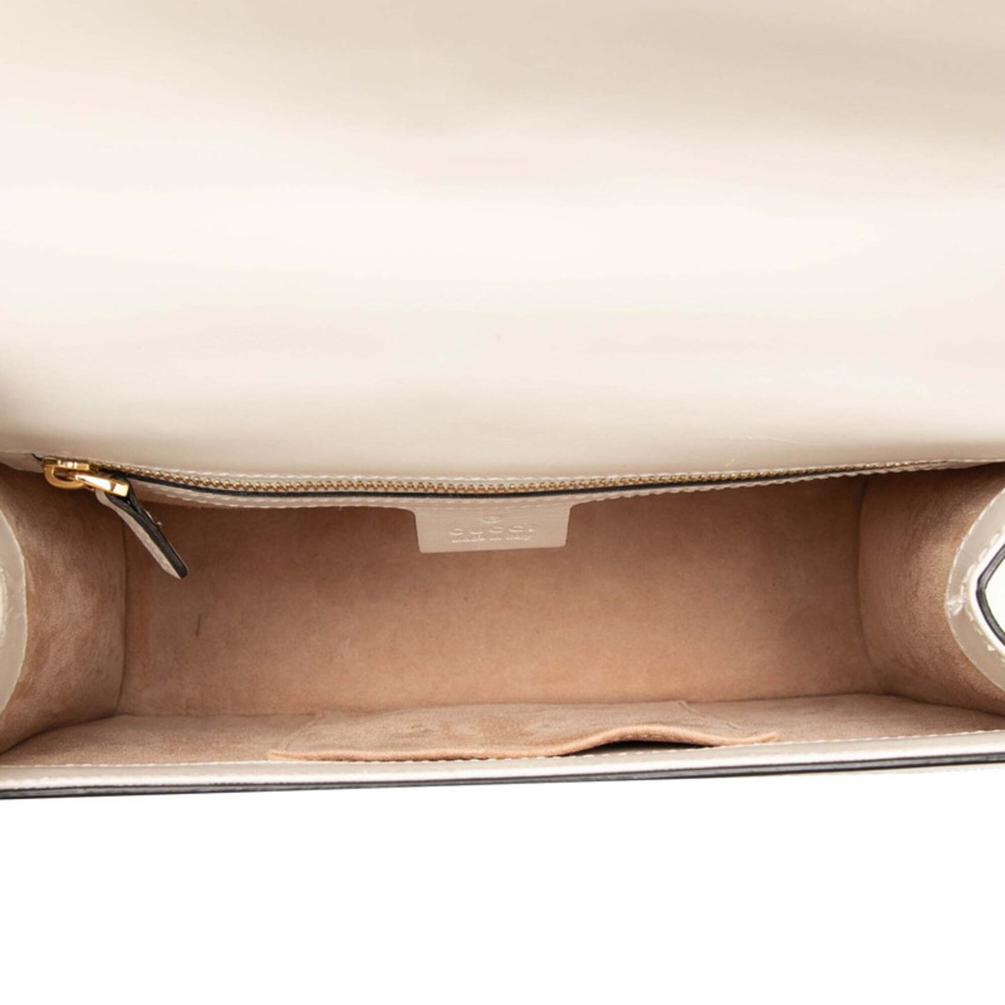 Gucci Sherry Line White Leather Handbag Shoulder Bag (Pre-Owned)