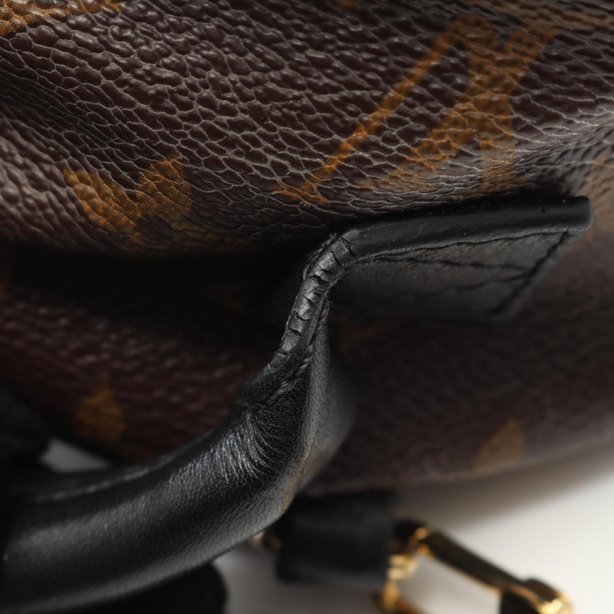 Louis Vuitton Black Brown Monogram Coated Canvas Backpack (Pre-Owned)