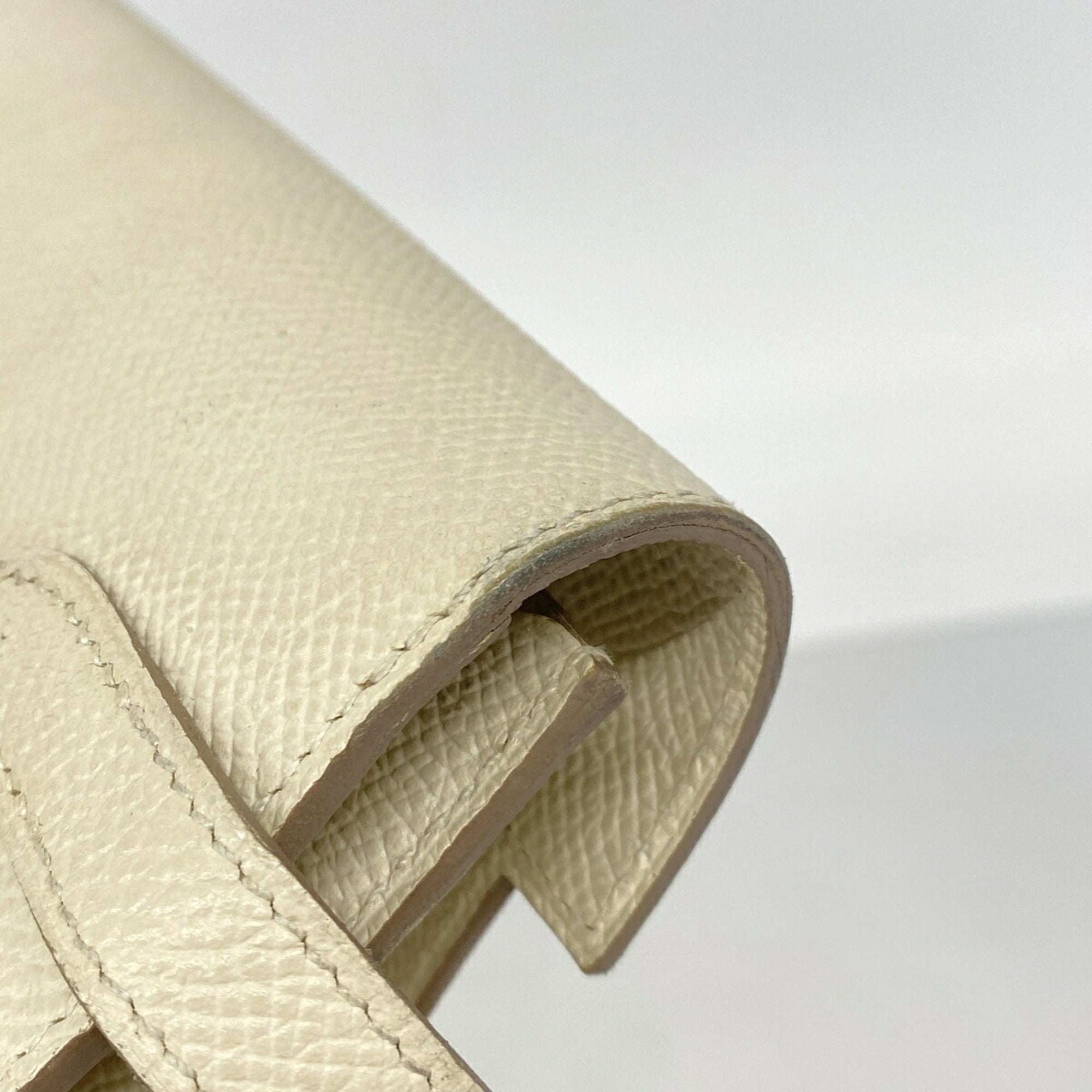 Hermes White Epsom Leather Leather Long Wallet (Bi-Fold) (Pre-Owned)