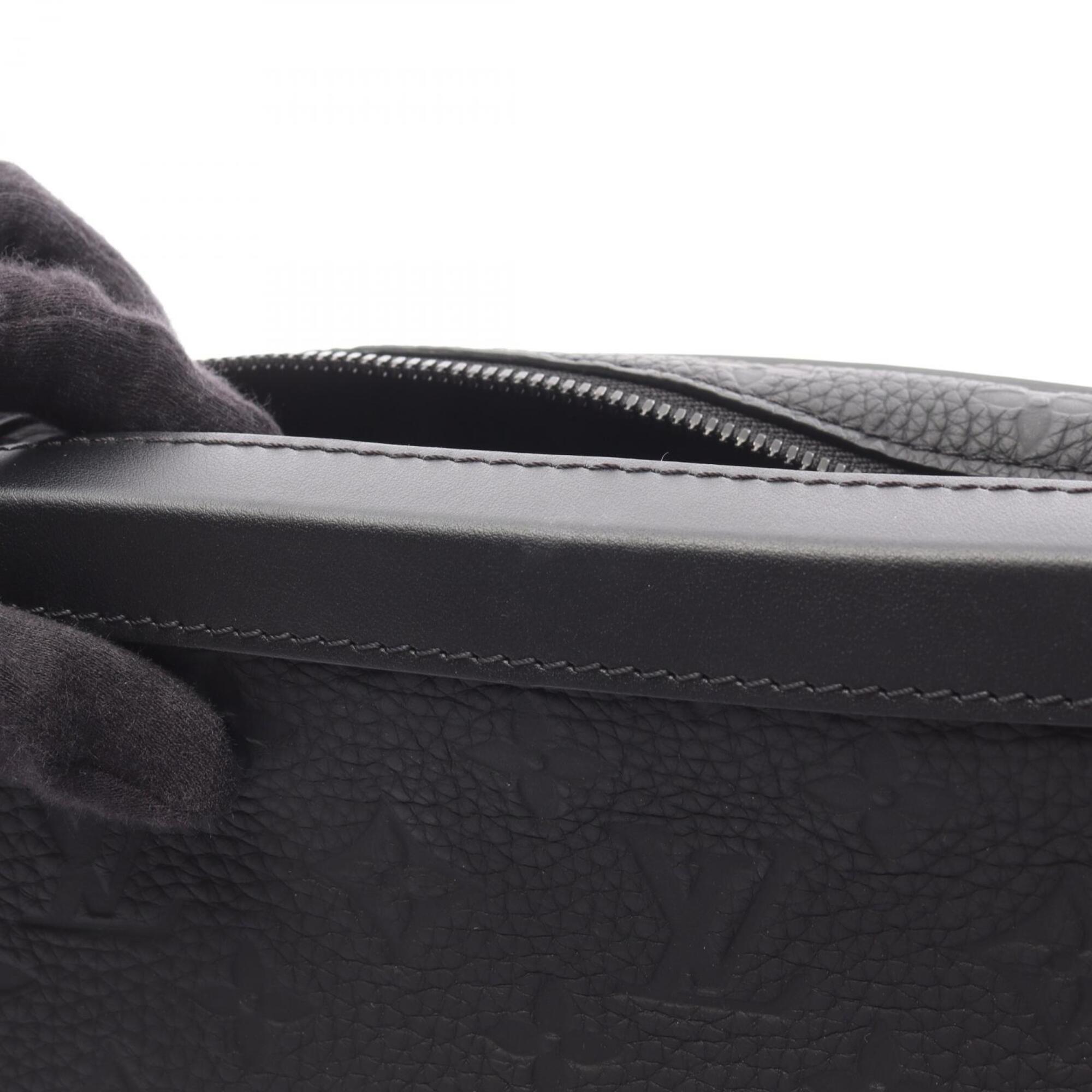 Louis Vuitton Black Leather Handbag Shoulder Bag (Pre-Owned)