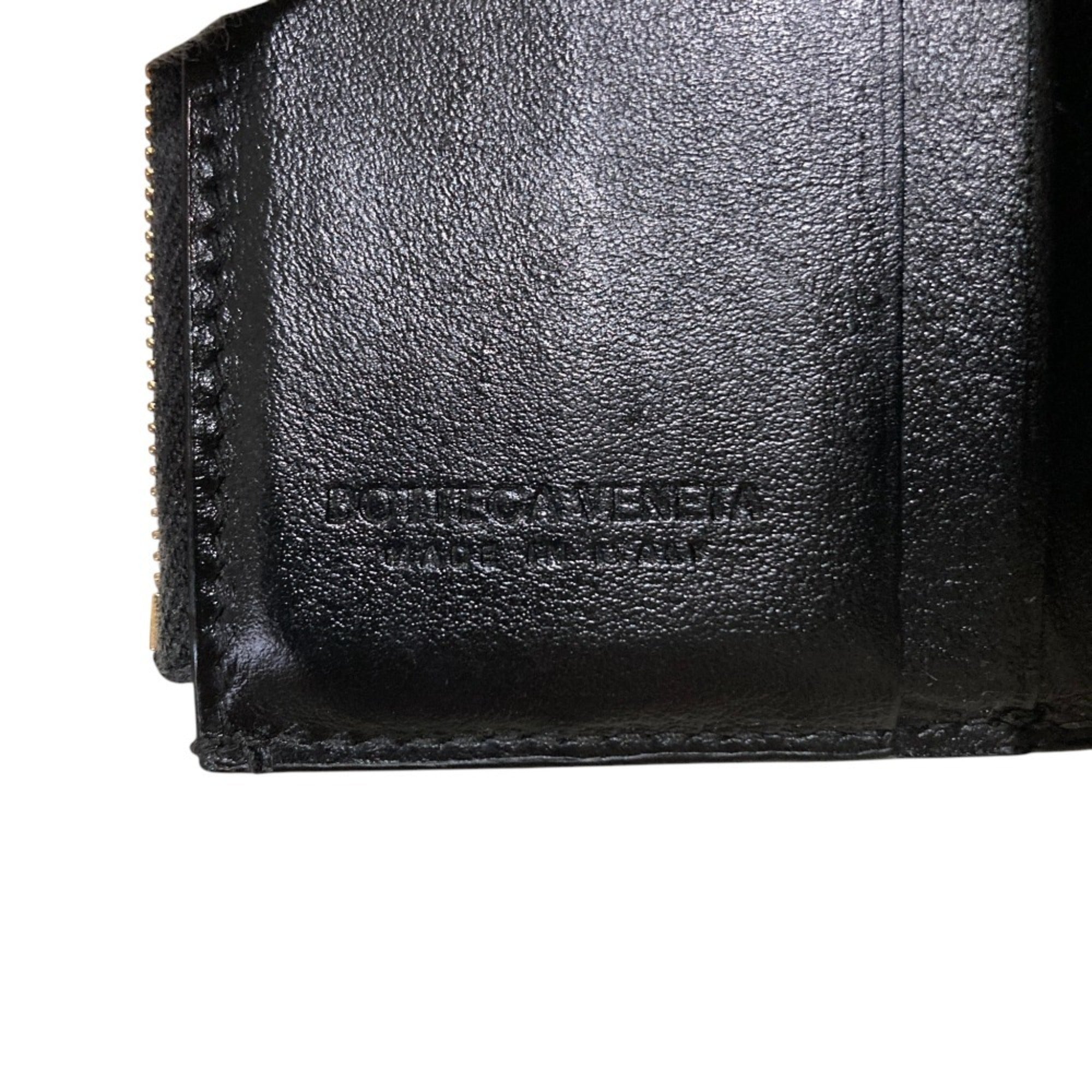 Bottega Veneta Intrecciato Black Wallet (Tri-Fold) (Pre-Owned)