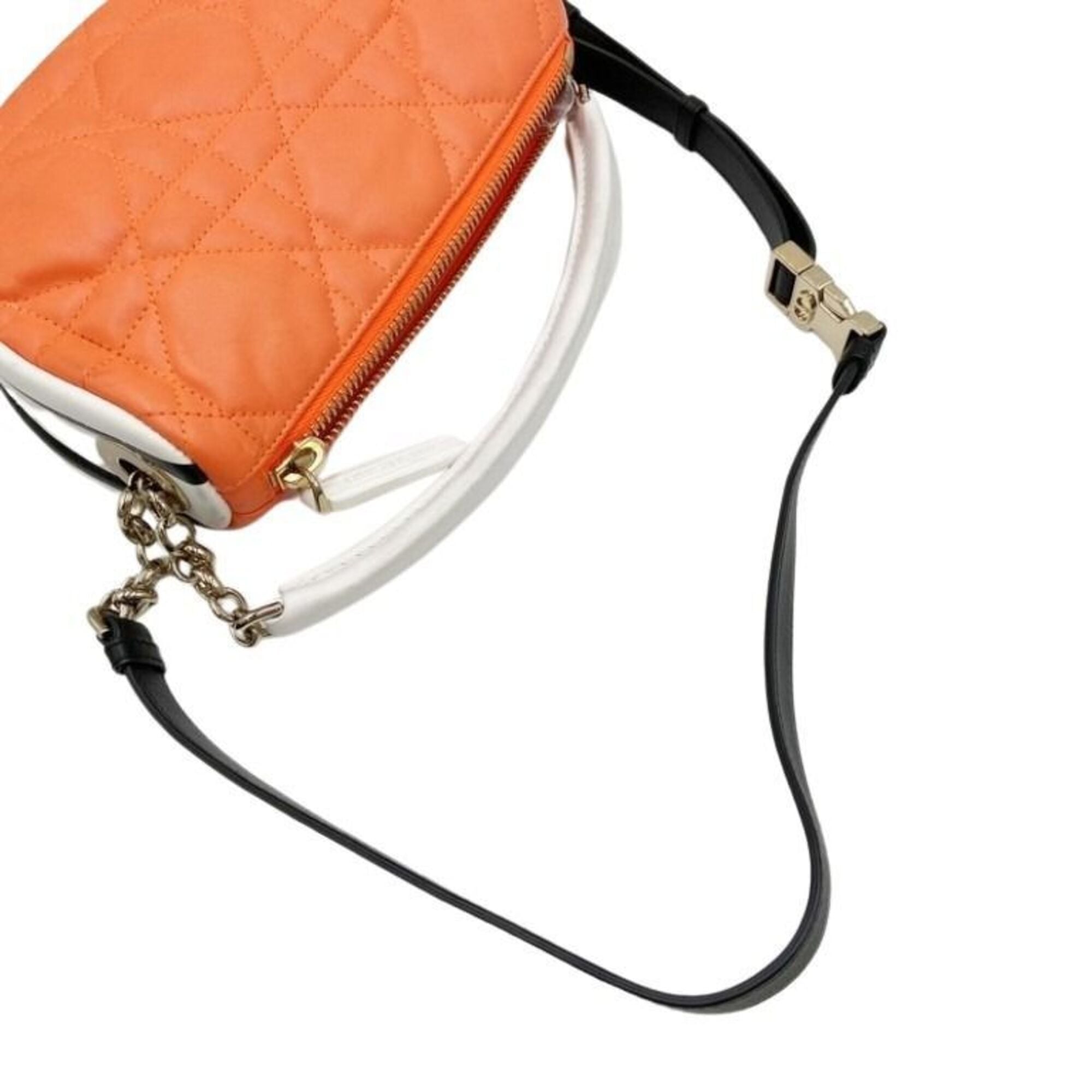 Christian Dior Orange White Leather Pochette Shoulder Bag (Pre-Owned)