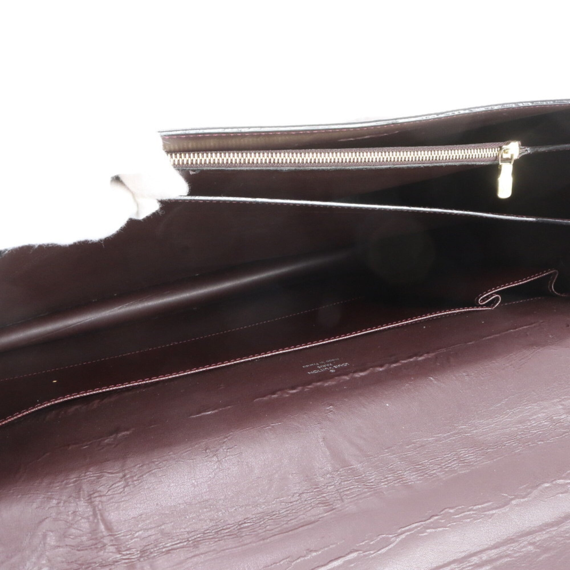 Louis Vuitton Acajou Leather Briefcase Tote Bag (Pre-Owned)