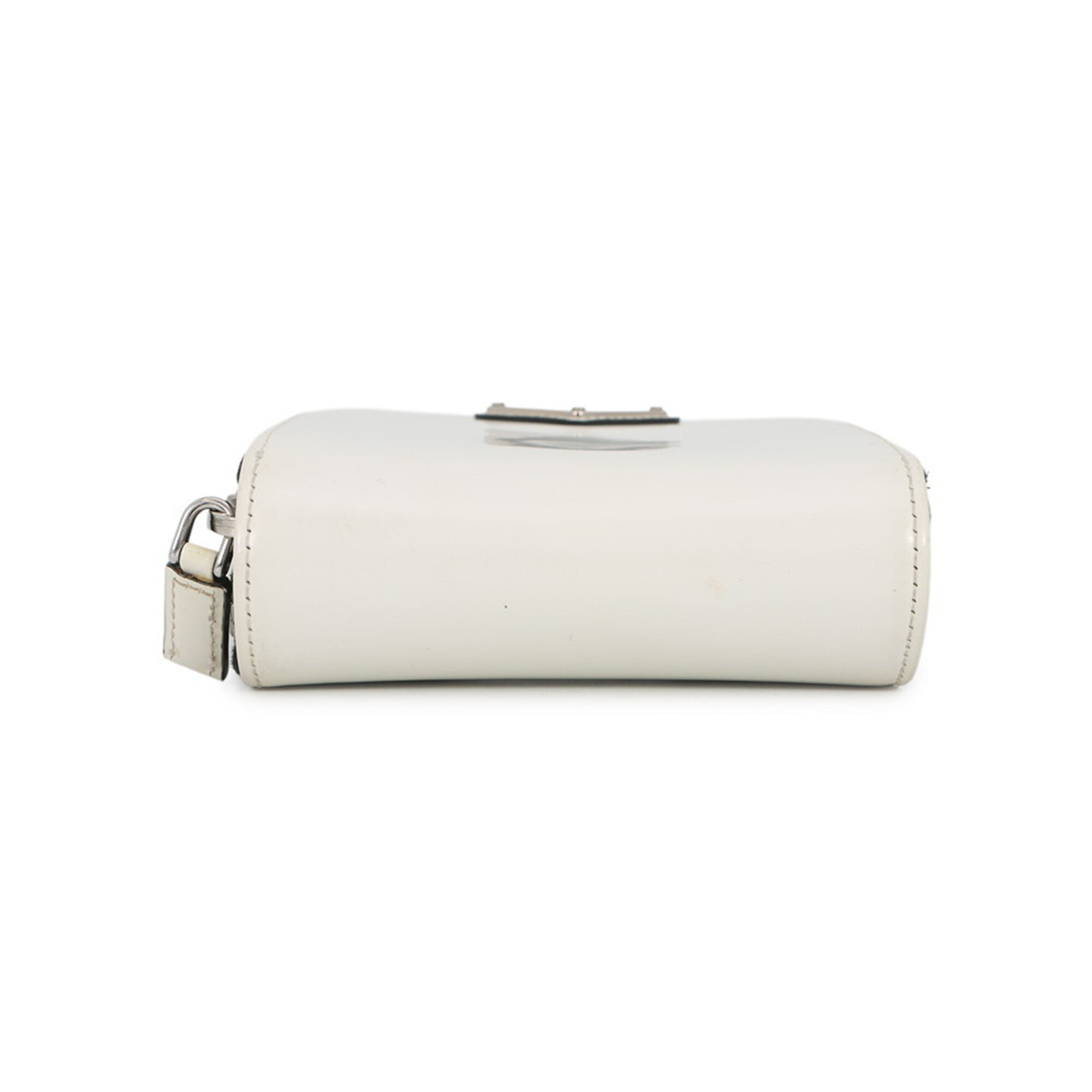 Prada Saffiano White Leather Handbag Shoulder Bag (Pre-Owned)