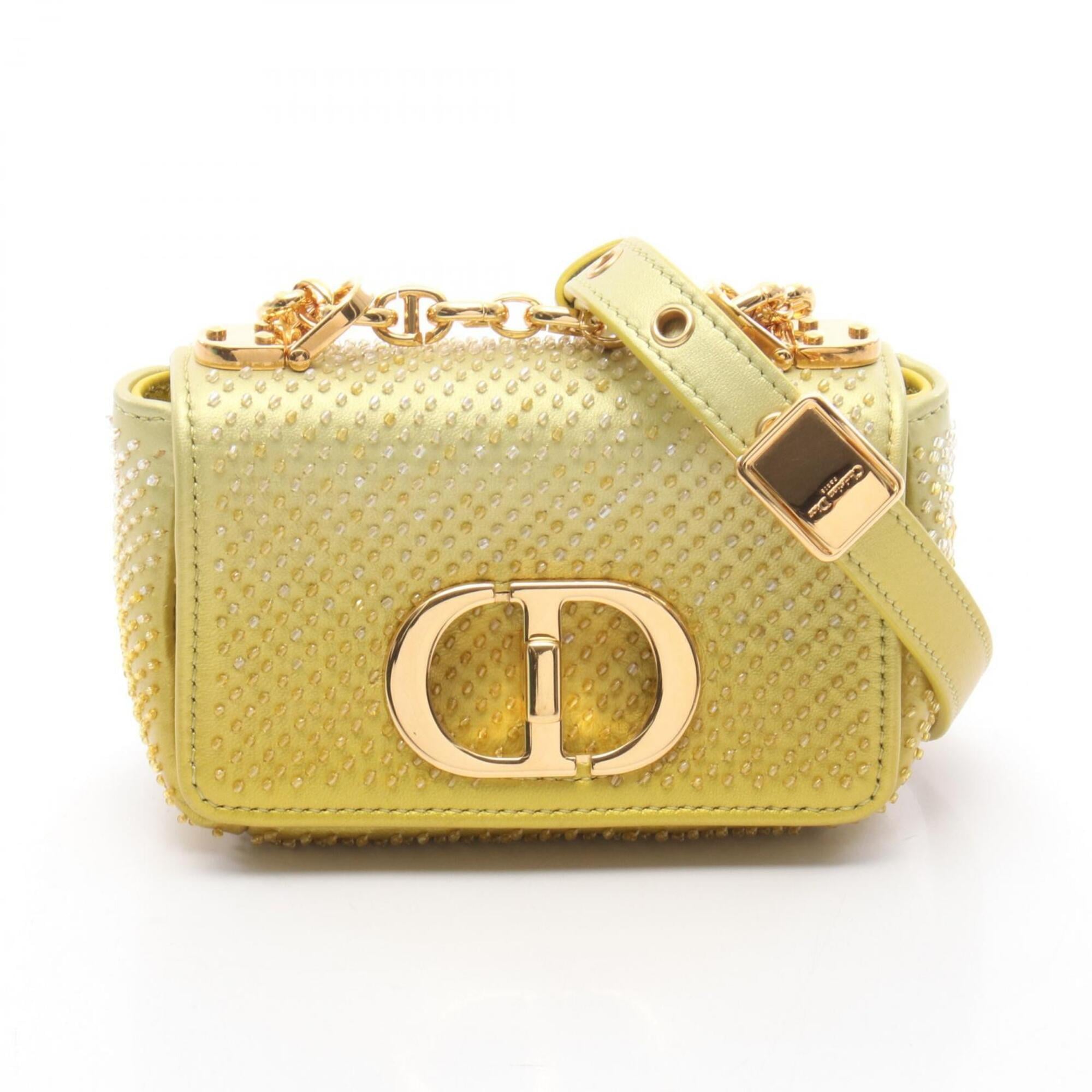 Christian Dior Yellow Leather Handbag Shoulder Bag (Pre-Owned)