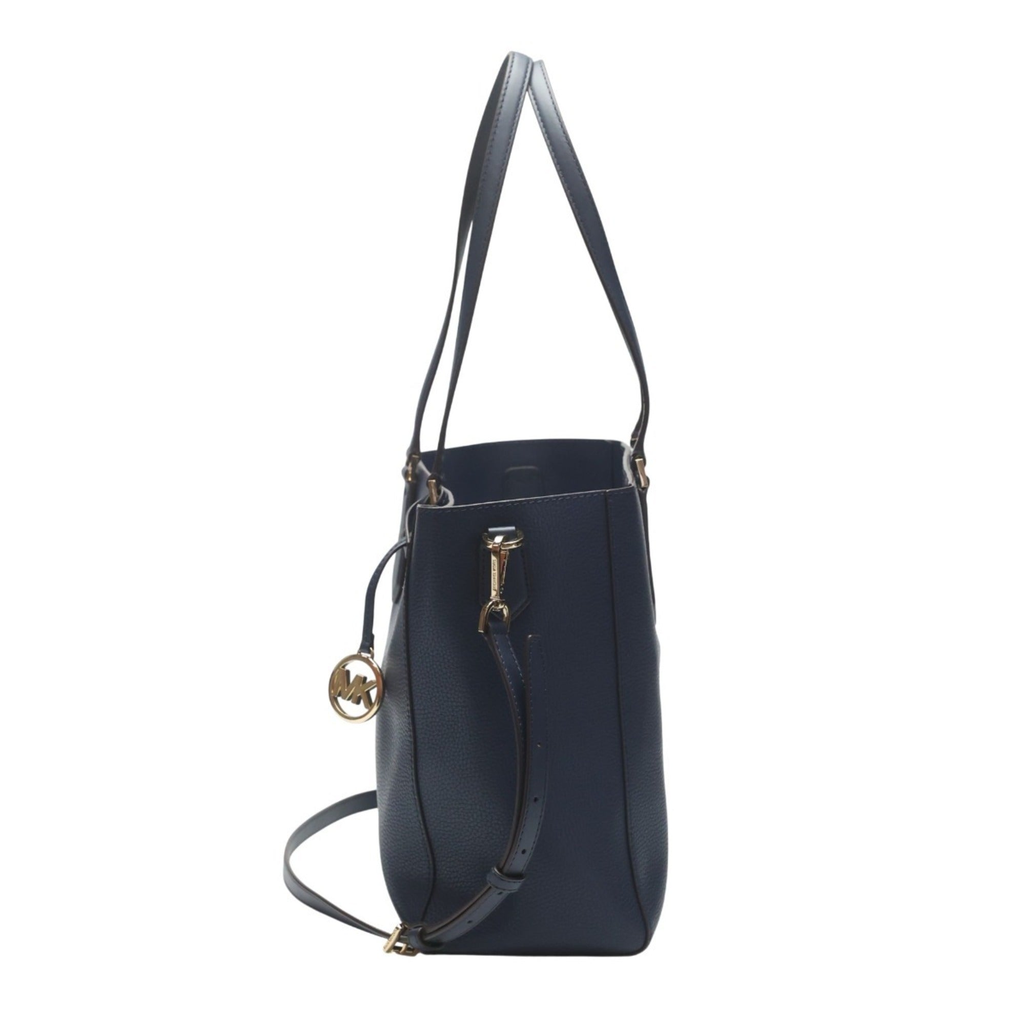 Michael Kors Navy Leather Shoulder Bag Tote Bag (Pre-Owned)