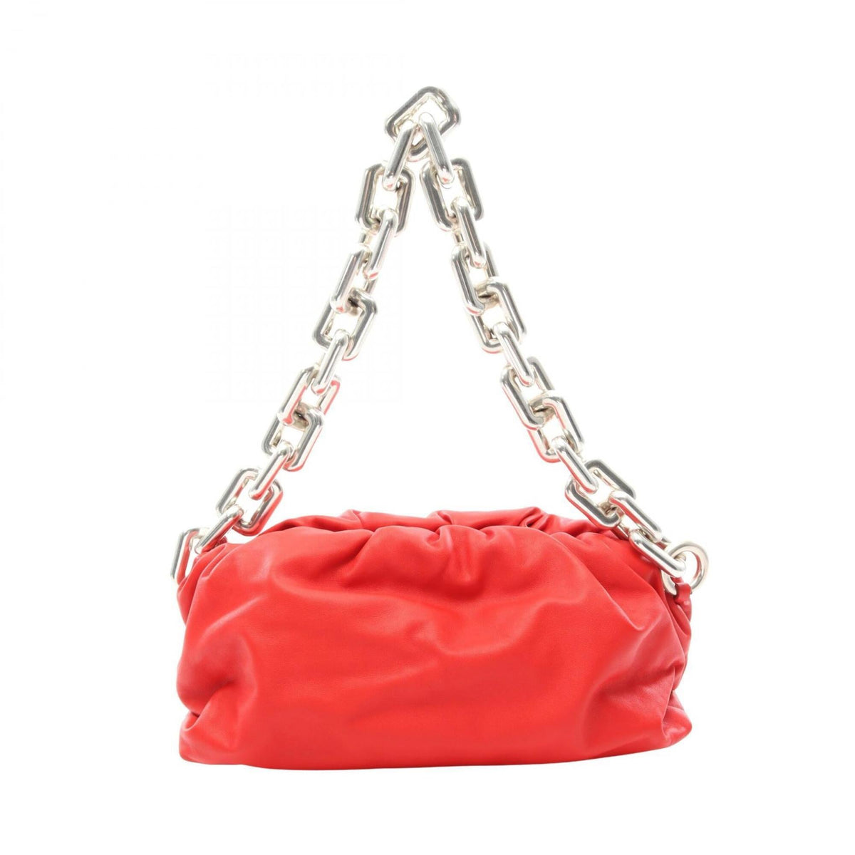 Bottega Veneta Red Color Leather Handbag Pouch Shoulder Bag (Pre-Owned)