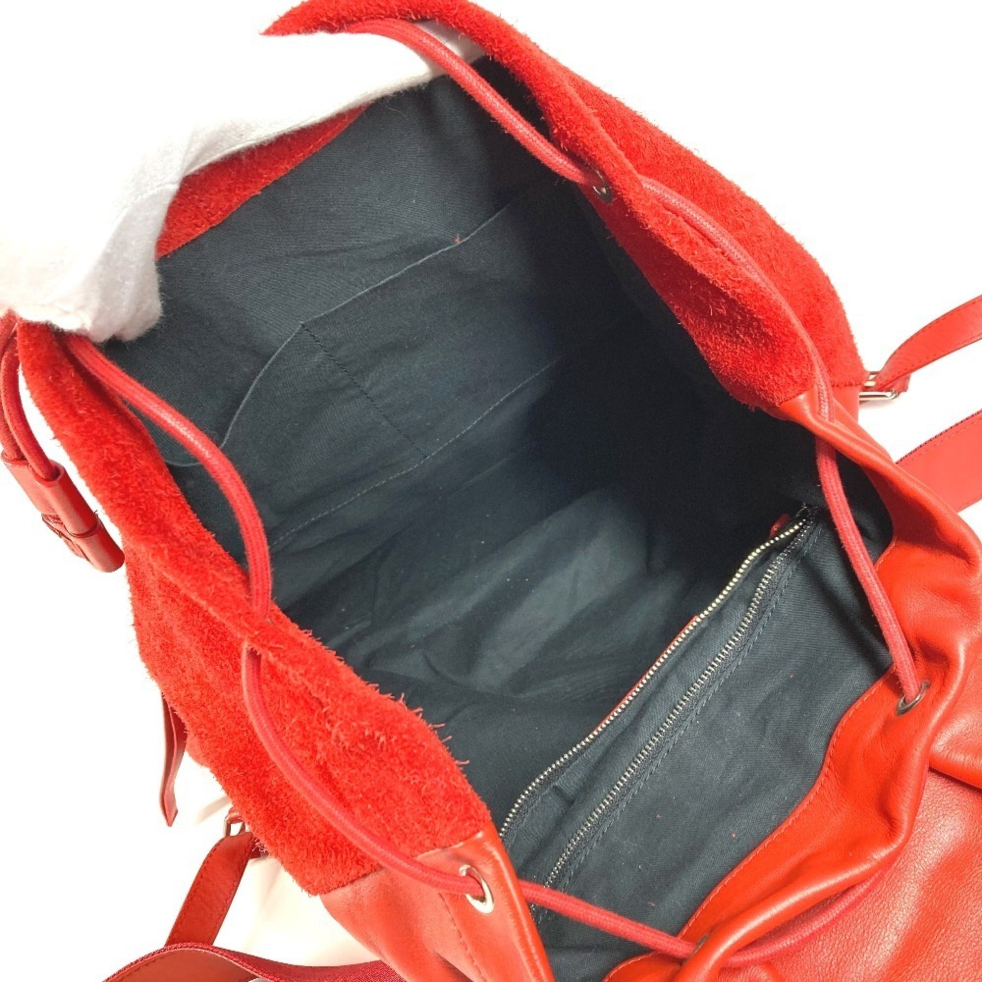 Balenciaga Red Color Leather Suede Backpack (Pre-Owned)