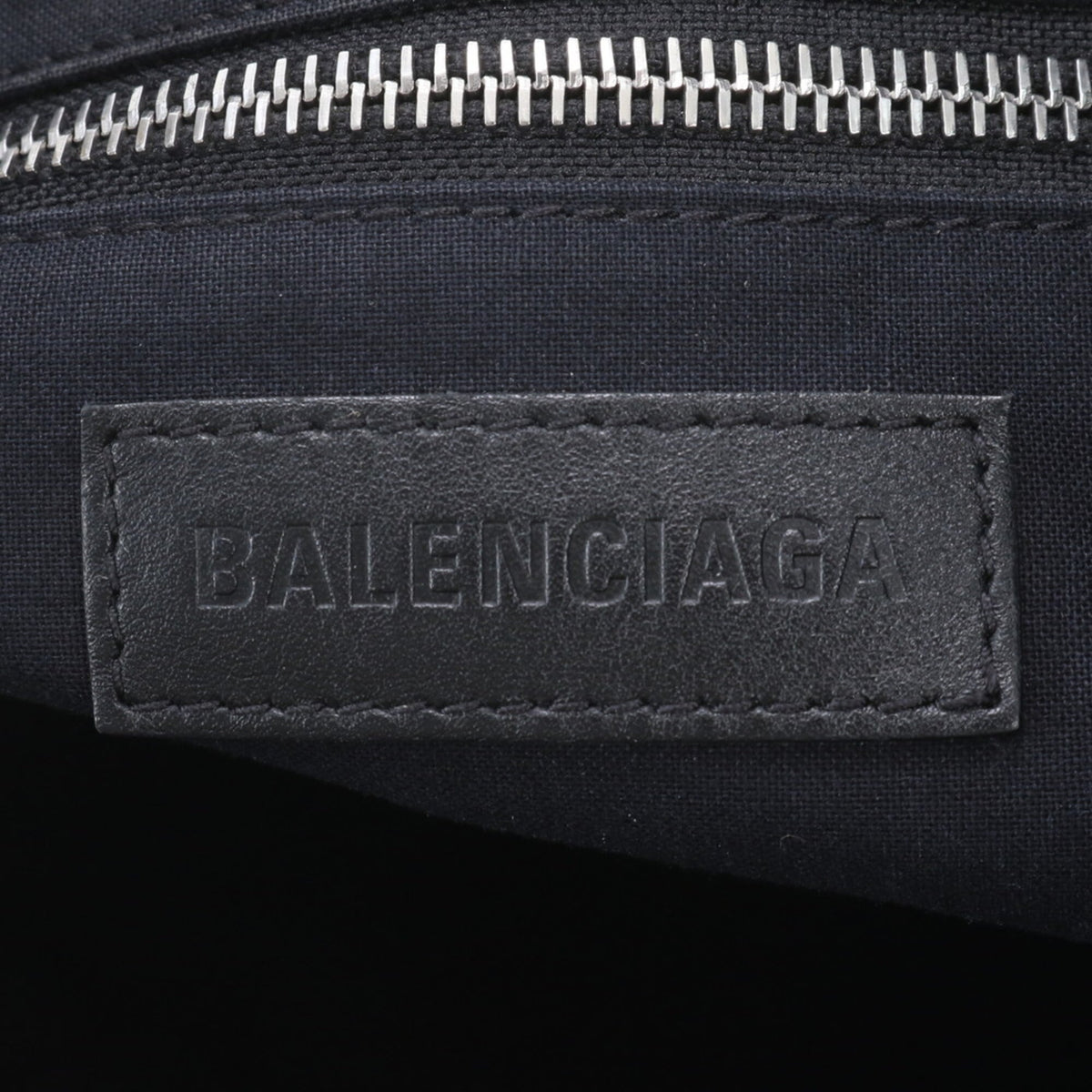 Balenciaga Black Ivory Leather Canvas Handbag Shoulder Bag Tote Bag (Pre-Owned)