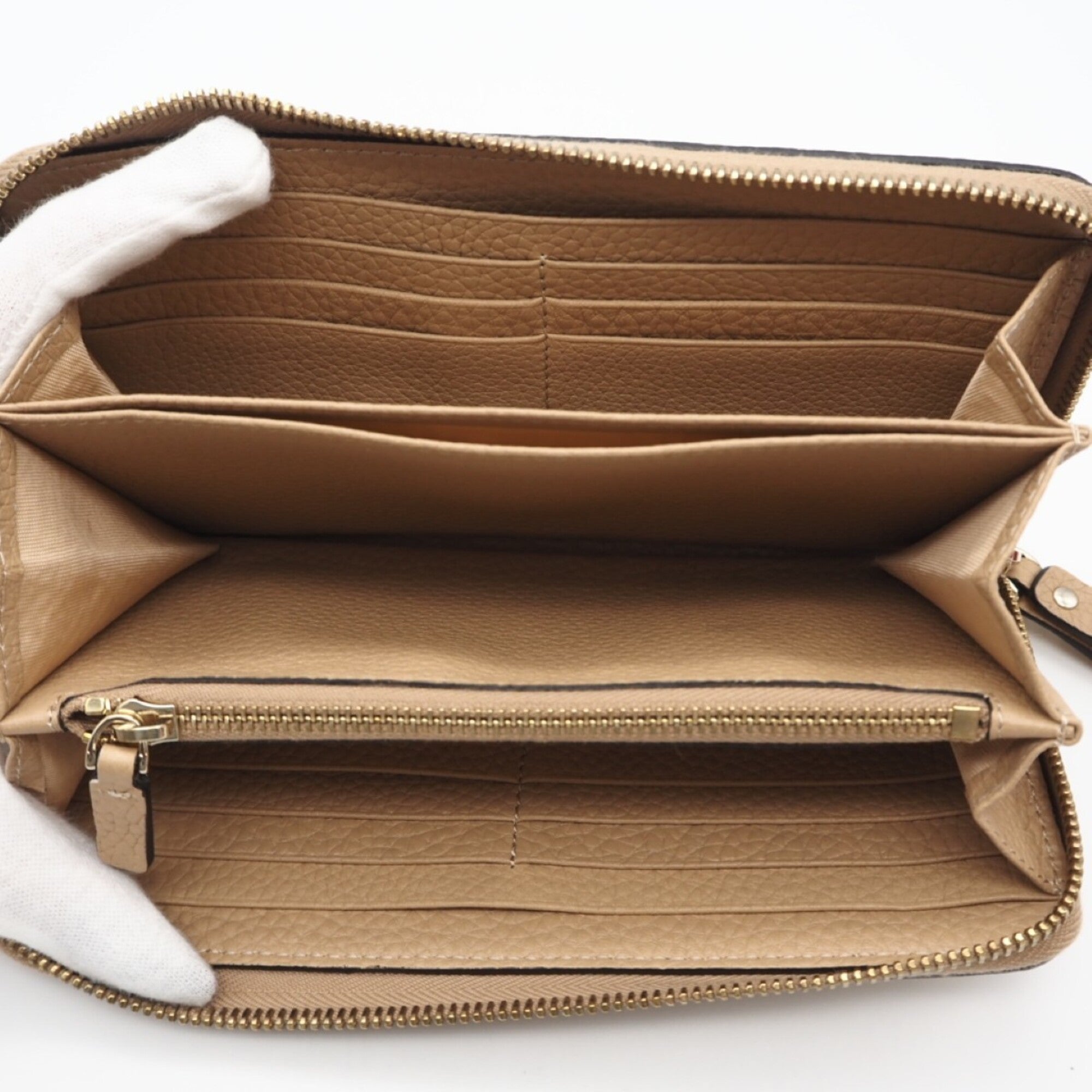 Valentino Beige Leather Long Wallet (Bi-Fold) (Pre-Owned)