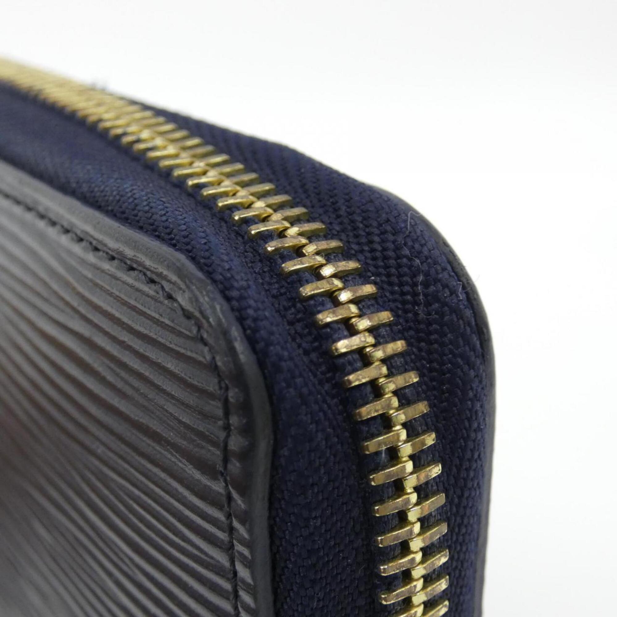 Louis Vuitton Navy Leather Long Wallet (Bi-Fold) (Pre-Owned)