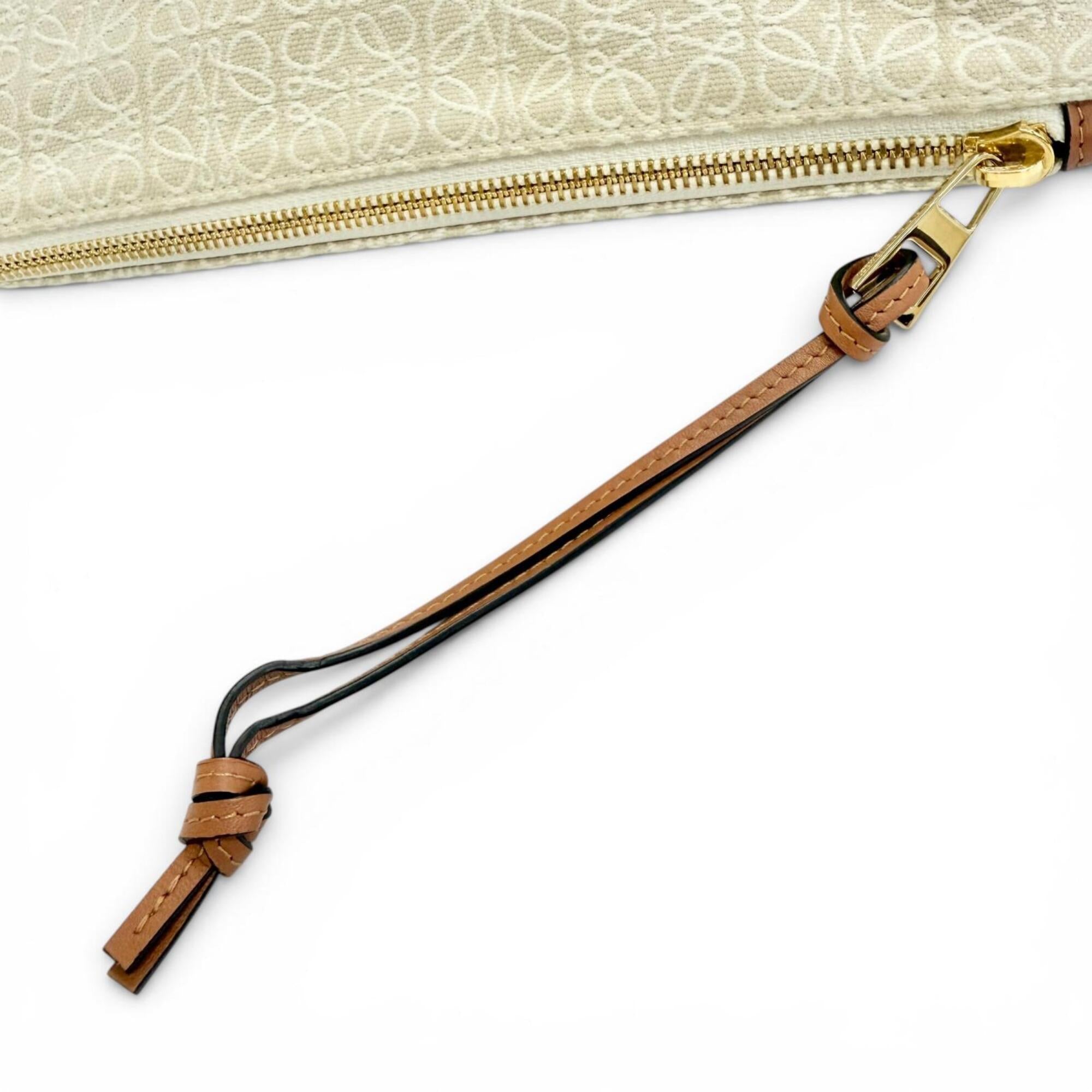 Loewe Beige Brown Leather Clutch Bag Pouch (Pre-Owned)