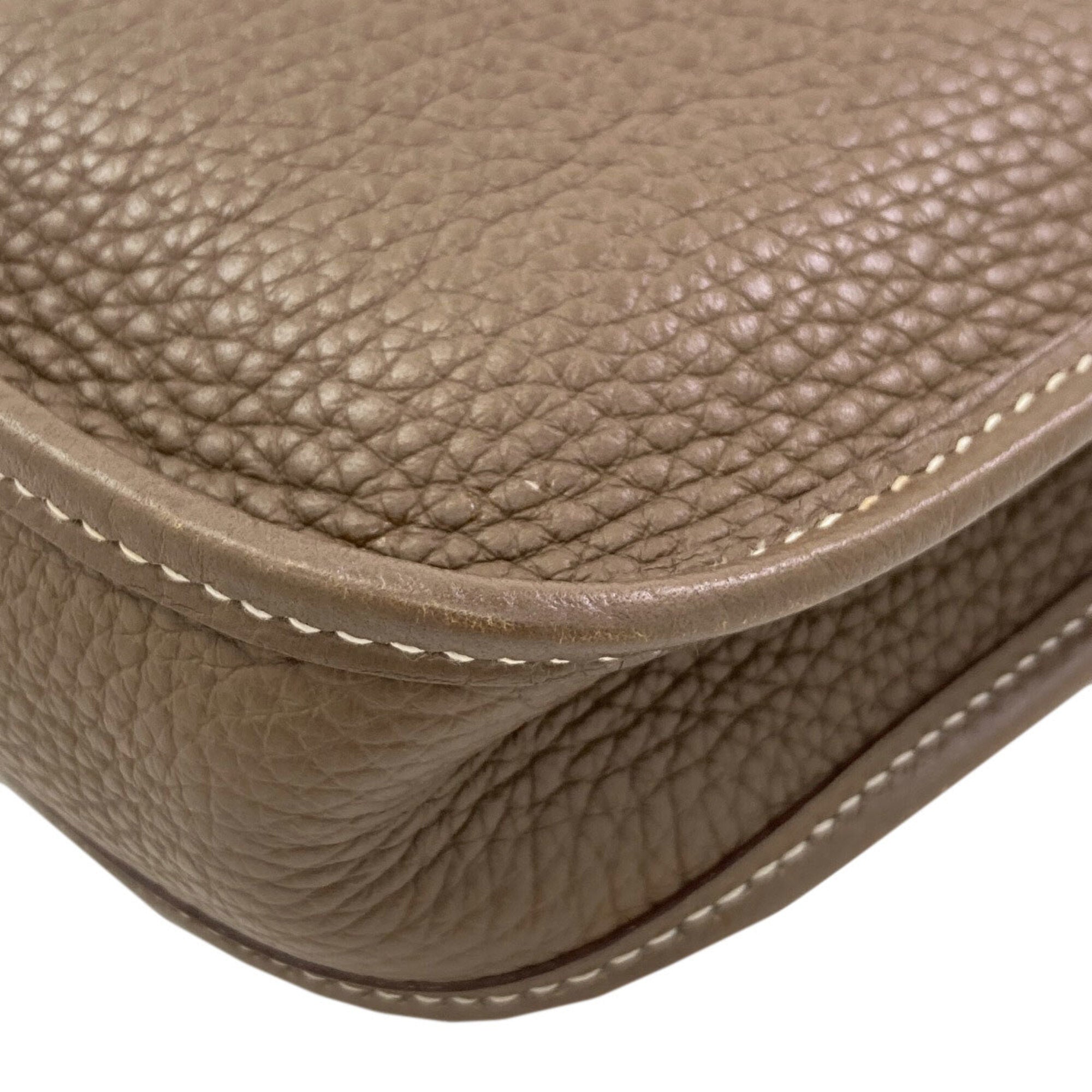 Hermes Etoupe Gray Taurillon Clemence Leather Shoulder Bag (Pre-Owned)
