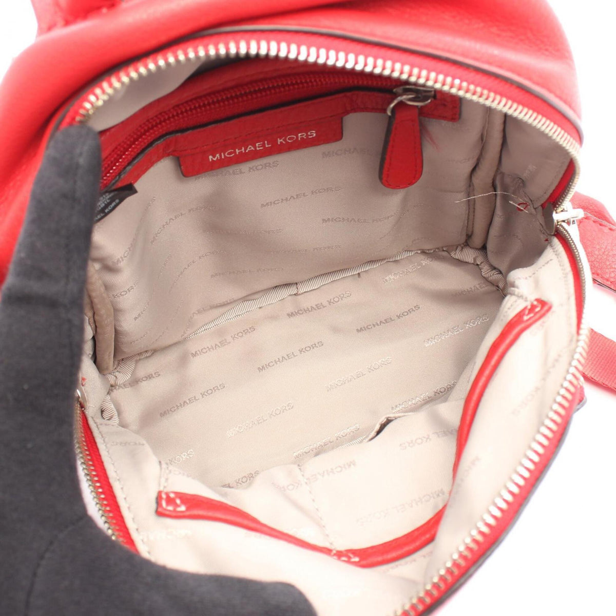 Michael Kors Red Color Leather Backpack (Pre-Owned)