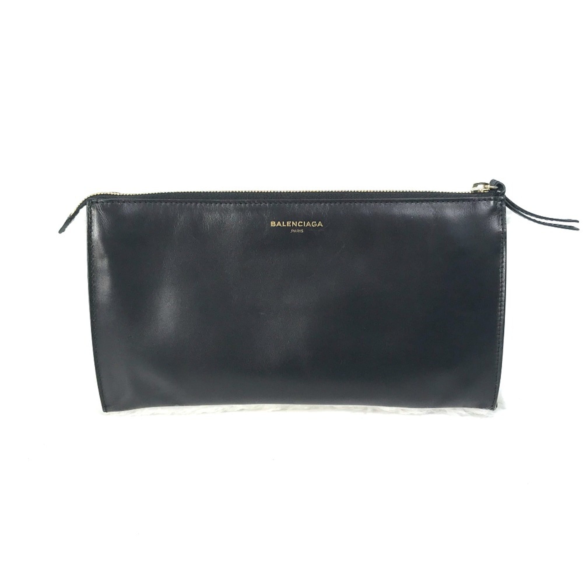 Balenciaga Black Leather Clutch Bag (Pre-Owned)