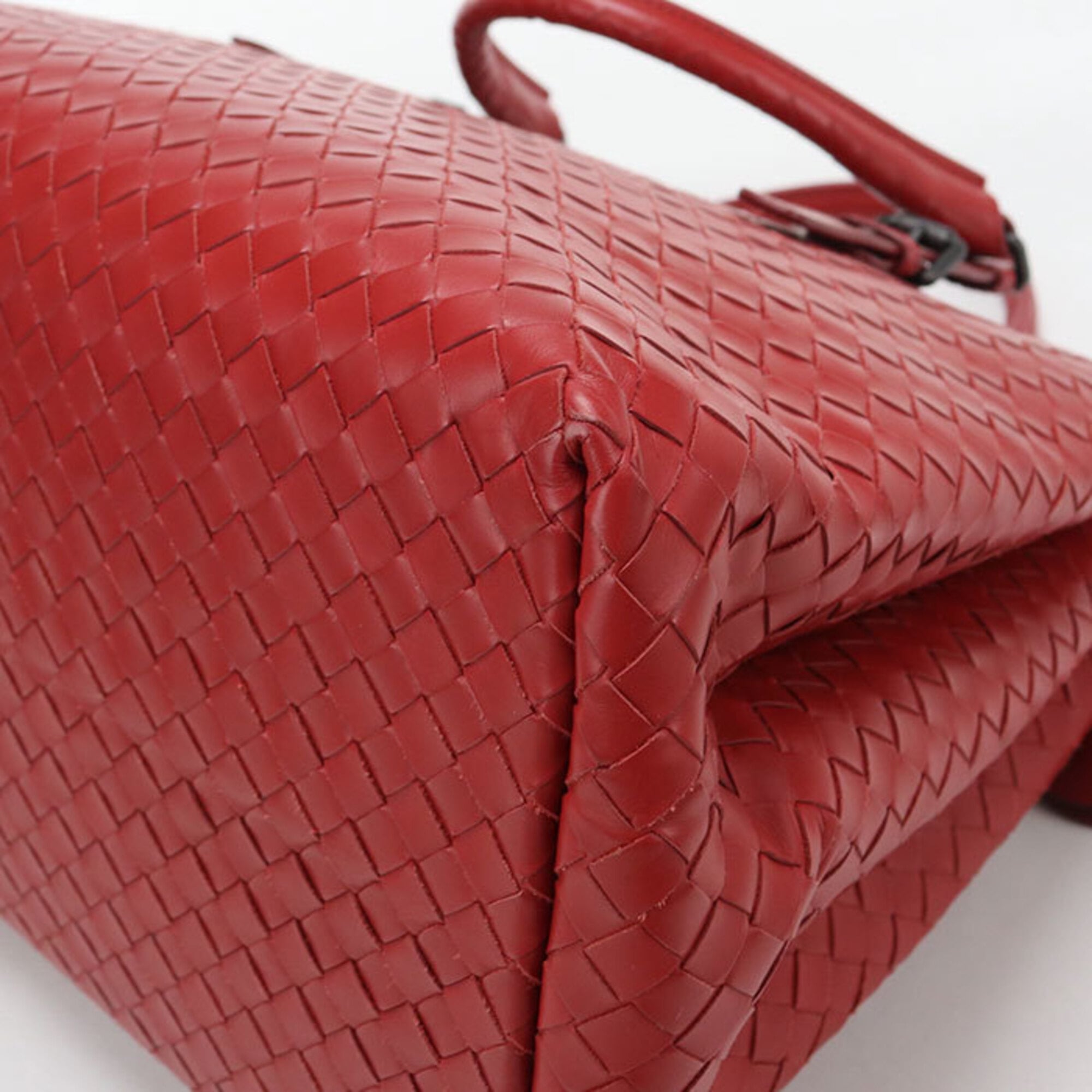 Bottega Veneta Red Color Leather Tote Bag (Pre-Owned)