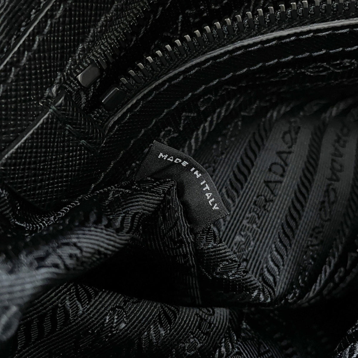 Prada Saffiano Black Gray Nylon Saffiano Handbag Tote Bag (Pre-Owned)