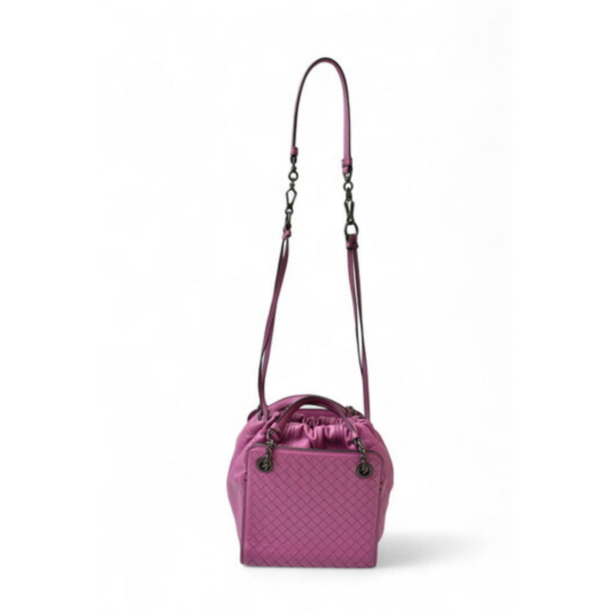 Bottega Veneta Purple Leather Handbag Shoulder Bag (Pre-Owned)