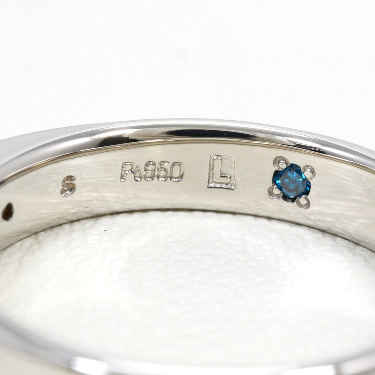 Unbranded Blue Clear Platinum Platinum 950 Band Ring (Pre-Owned)
