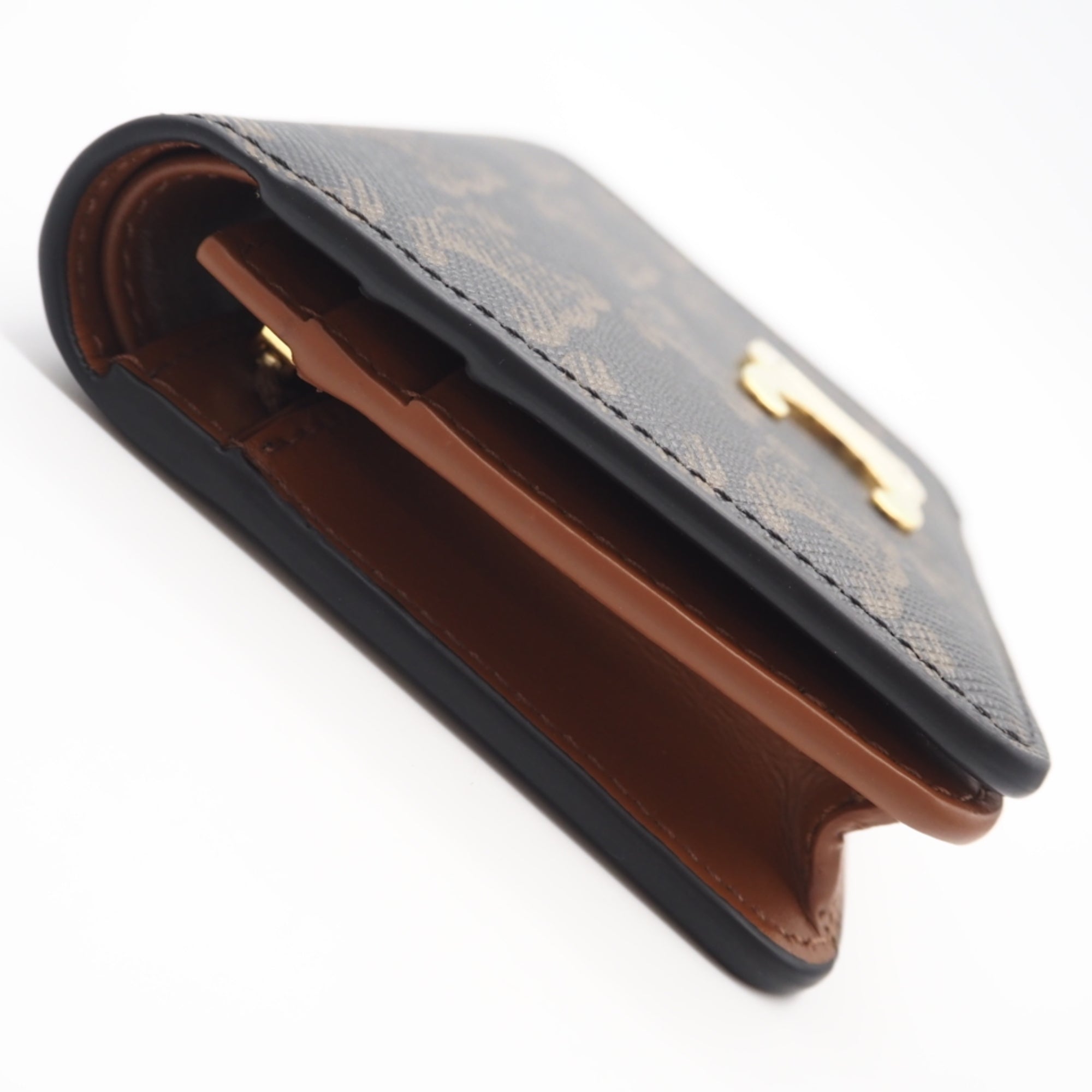 Celine Beige Blue Brown Coated Canvas Wallet (Bi-Fold) (Pre-Owned)