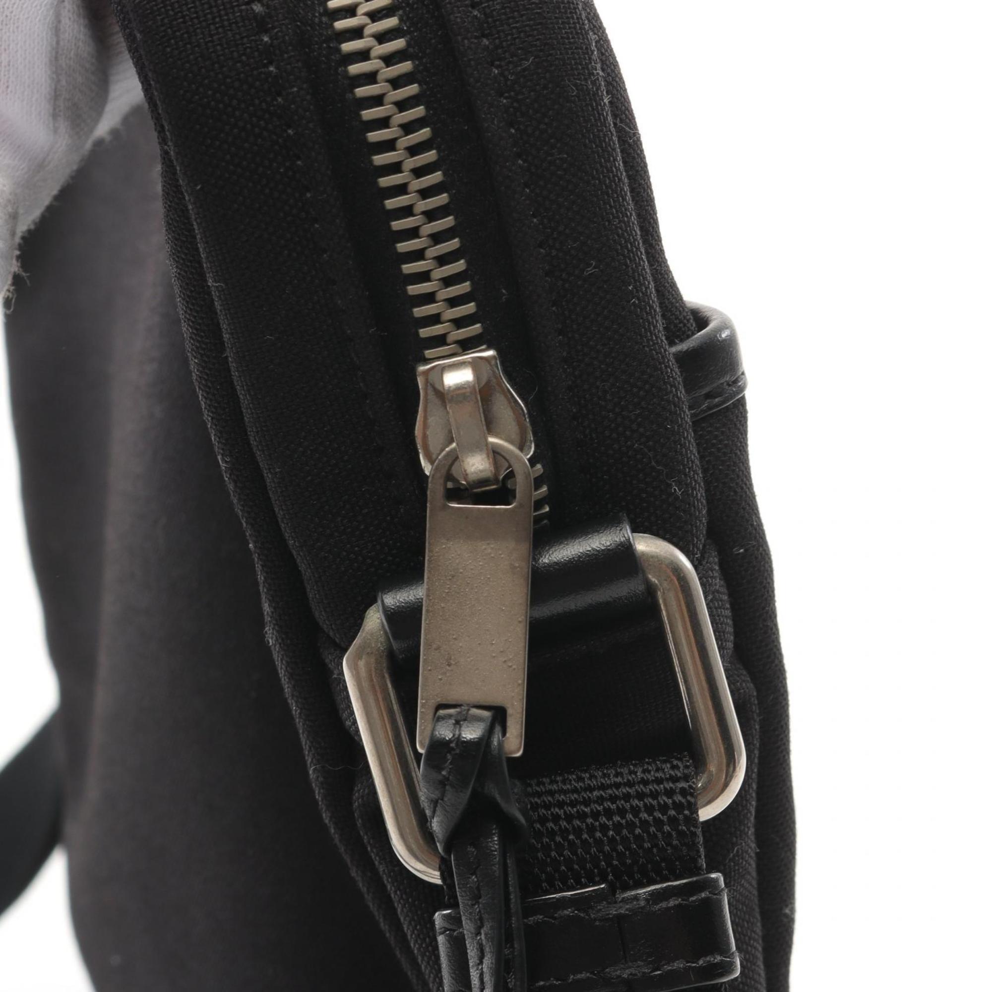 Saint Laurent Black Canvas Leather Shoulder Bag (Pre-Owned)