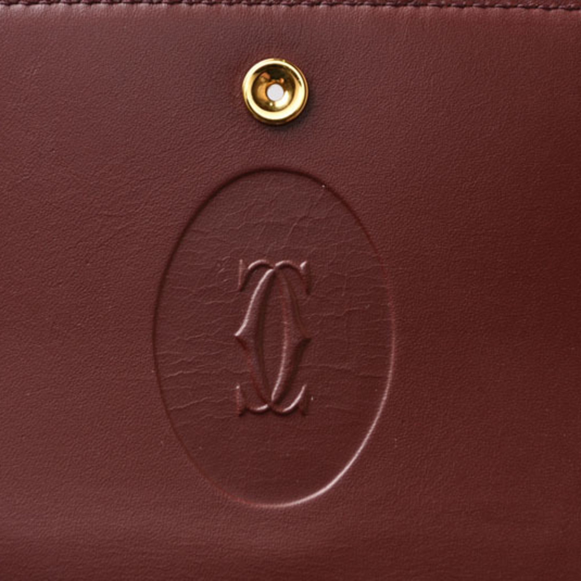Cartier Bordeaux Leather Shoulder Bag (Pre-Owned)