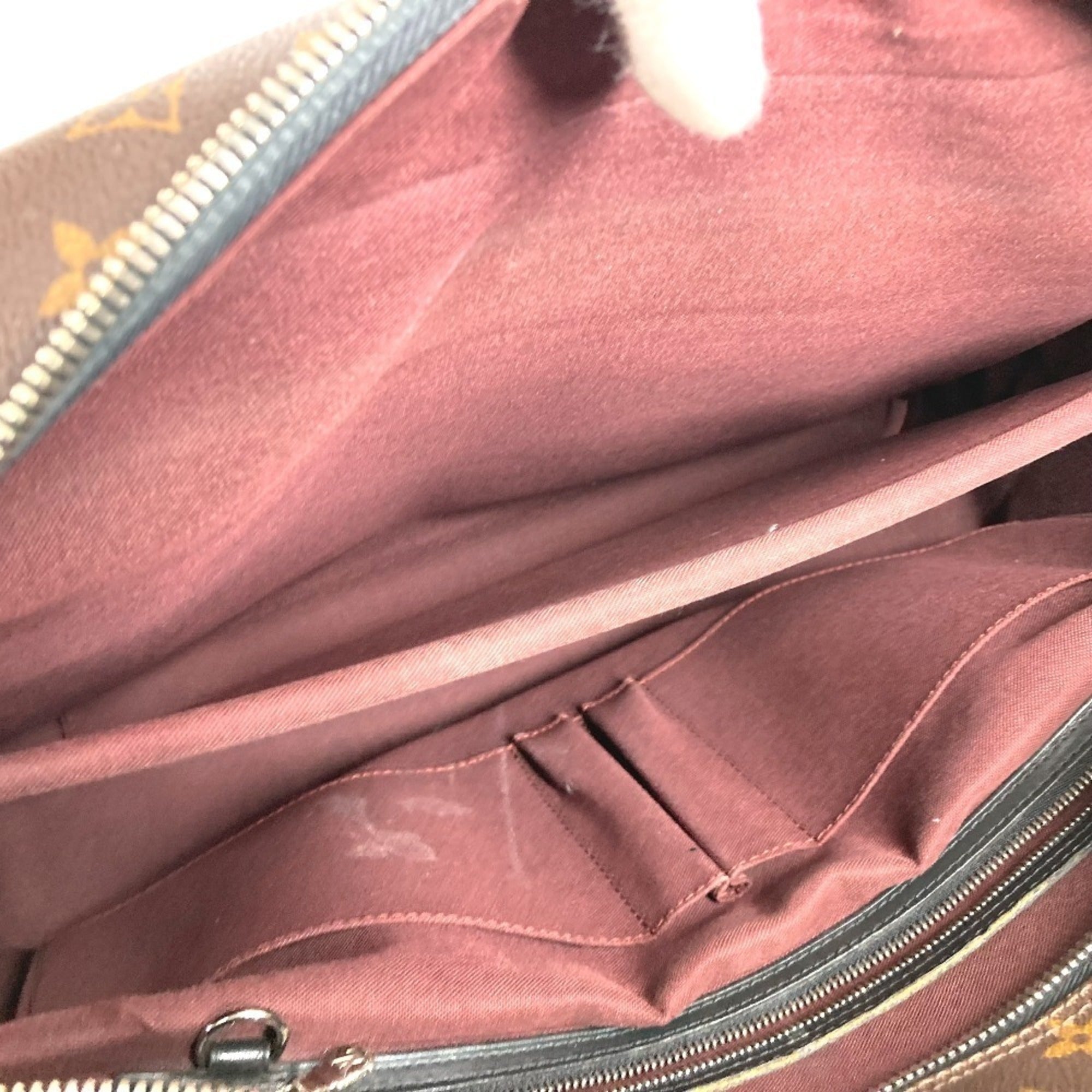 Louis Vuitton Black Brown Canvas Shoulder Bag (Pre-Owned)