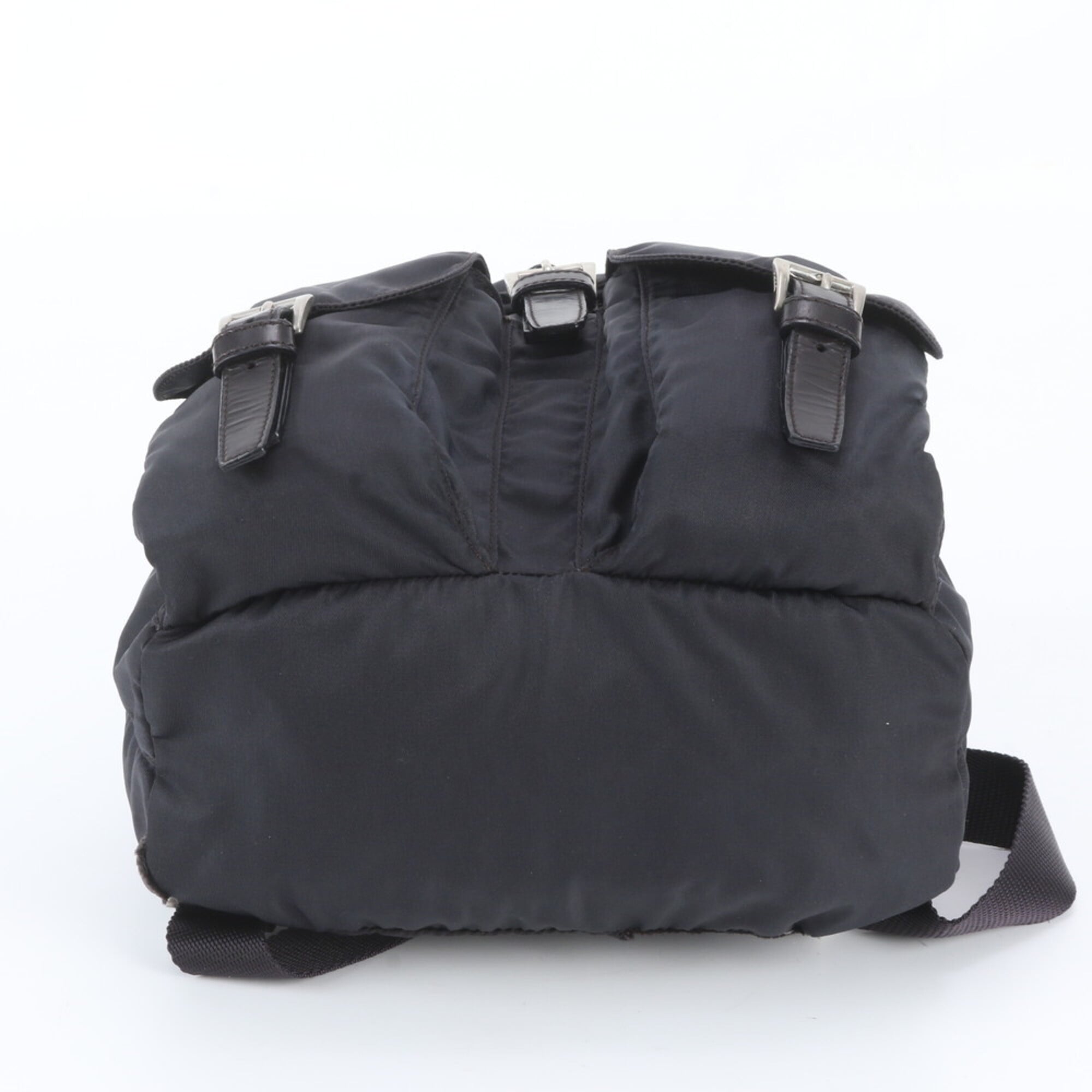 Prada Navy Leather Nylon Backpack Shoulder Bag (Pre-Owned)
