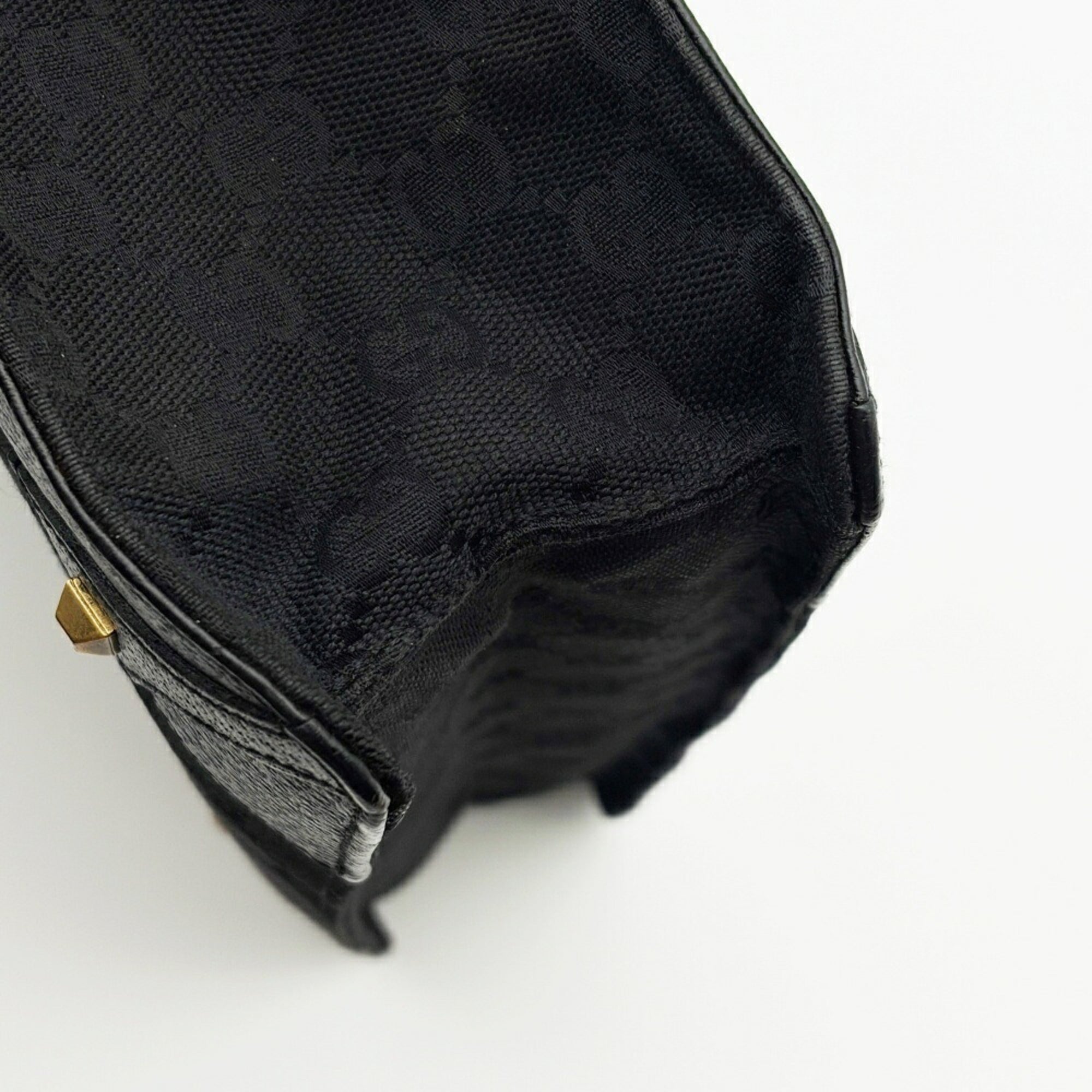 Gucci Black Gg Canvas Leather Tote Bag (Pre-Owned)