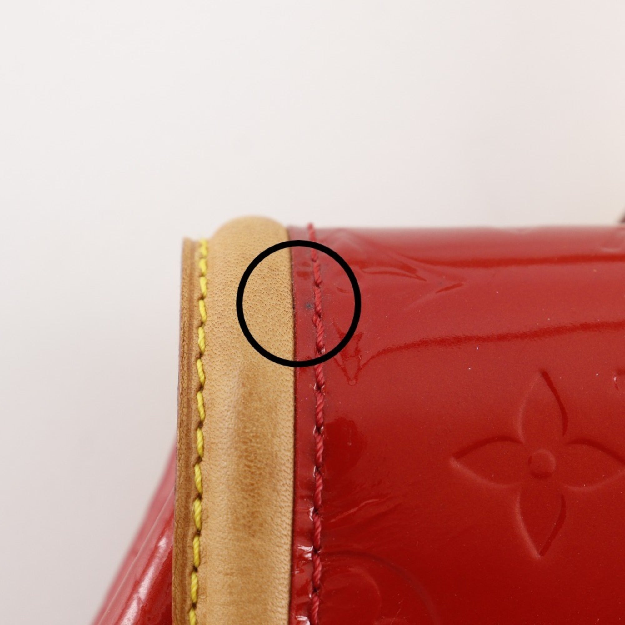 Louis Vuitton Red Color Monogram Vernis Tote Bag (Pre-Owned)