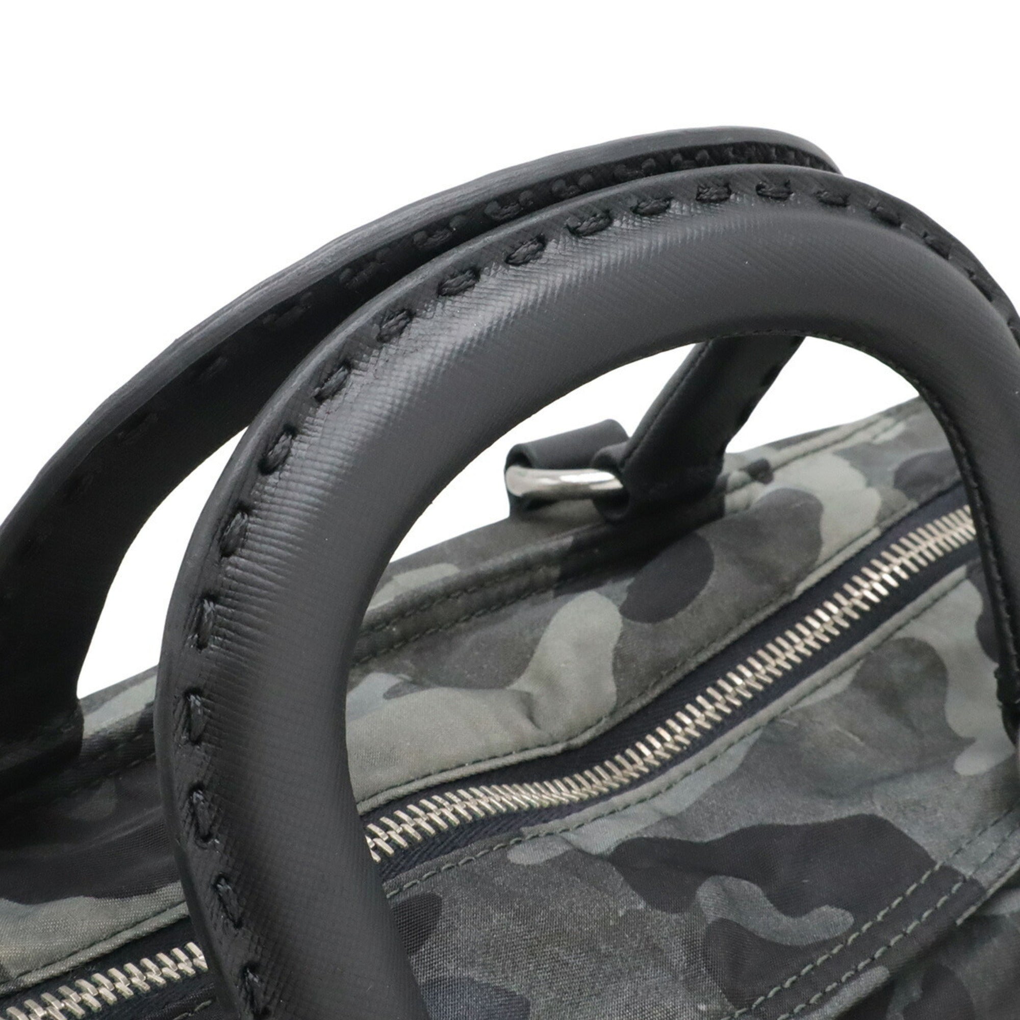 Prada Black Camouflage Green Multi-Color Nylon Shoulder Bag Tote Bag (Pre-Owned)